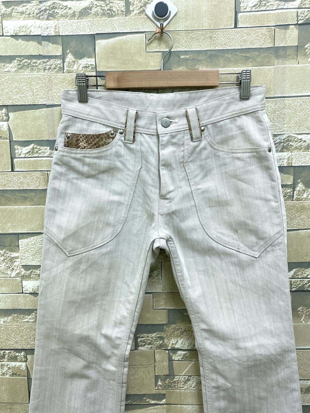 Designer × Japanese Brand × Vintage TAKIAQ Japan Flared Bootcut Striped Snake Skin Pants Size US 28 / EU 44 - 3 Thumbnail
