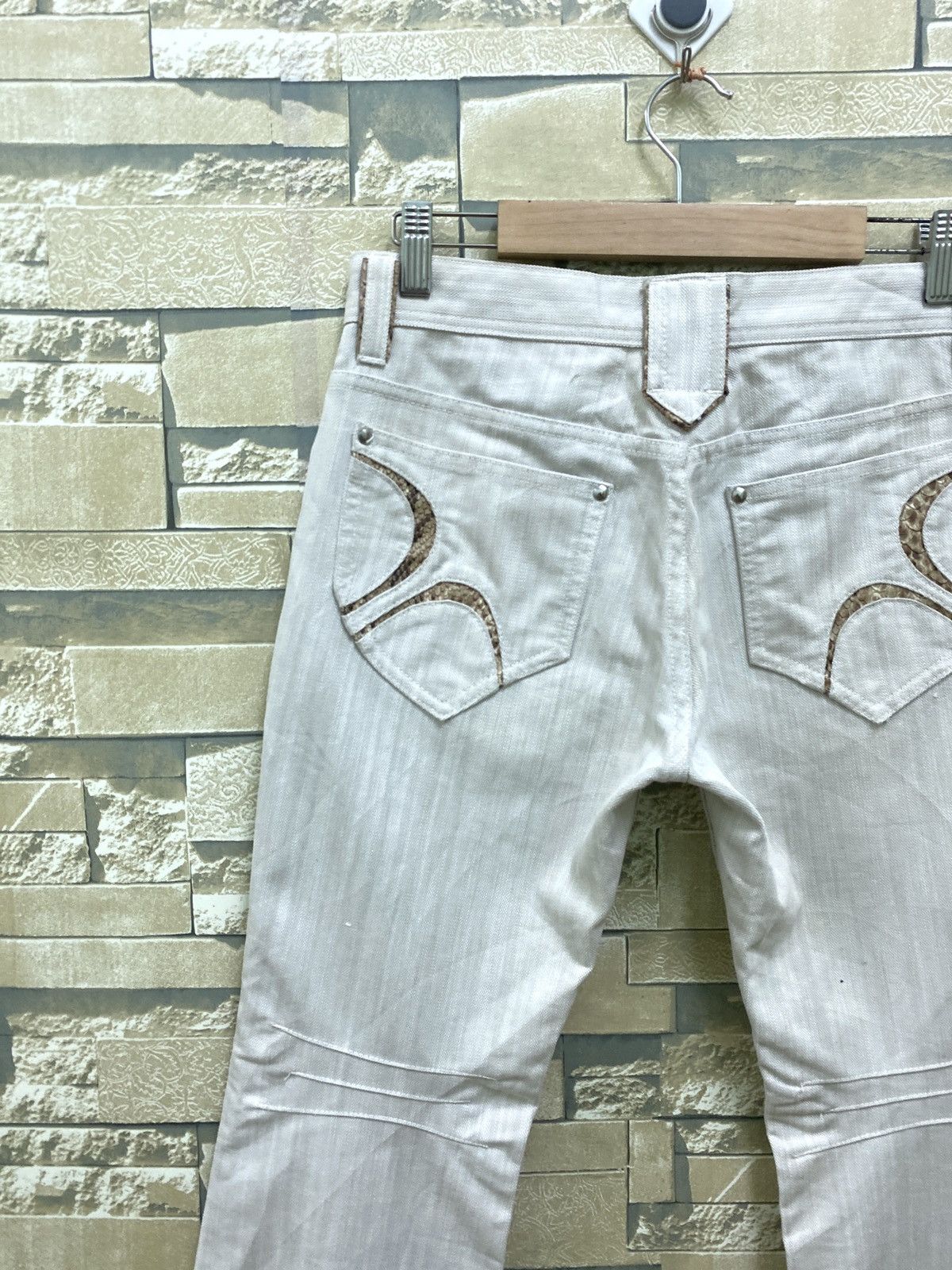 Designer × Japanese Brand × Vintage TAKIAQ Japan Flared Bootcut Striped Snake Skin Pants Size US 28 / EU 44 - 8 Thumbnail