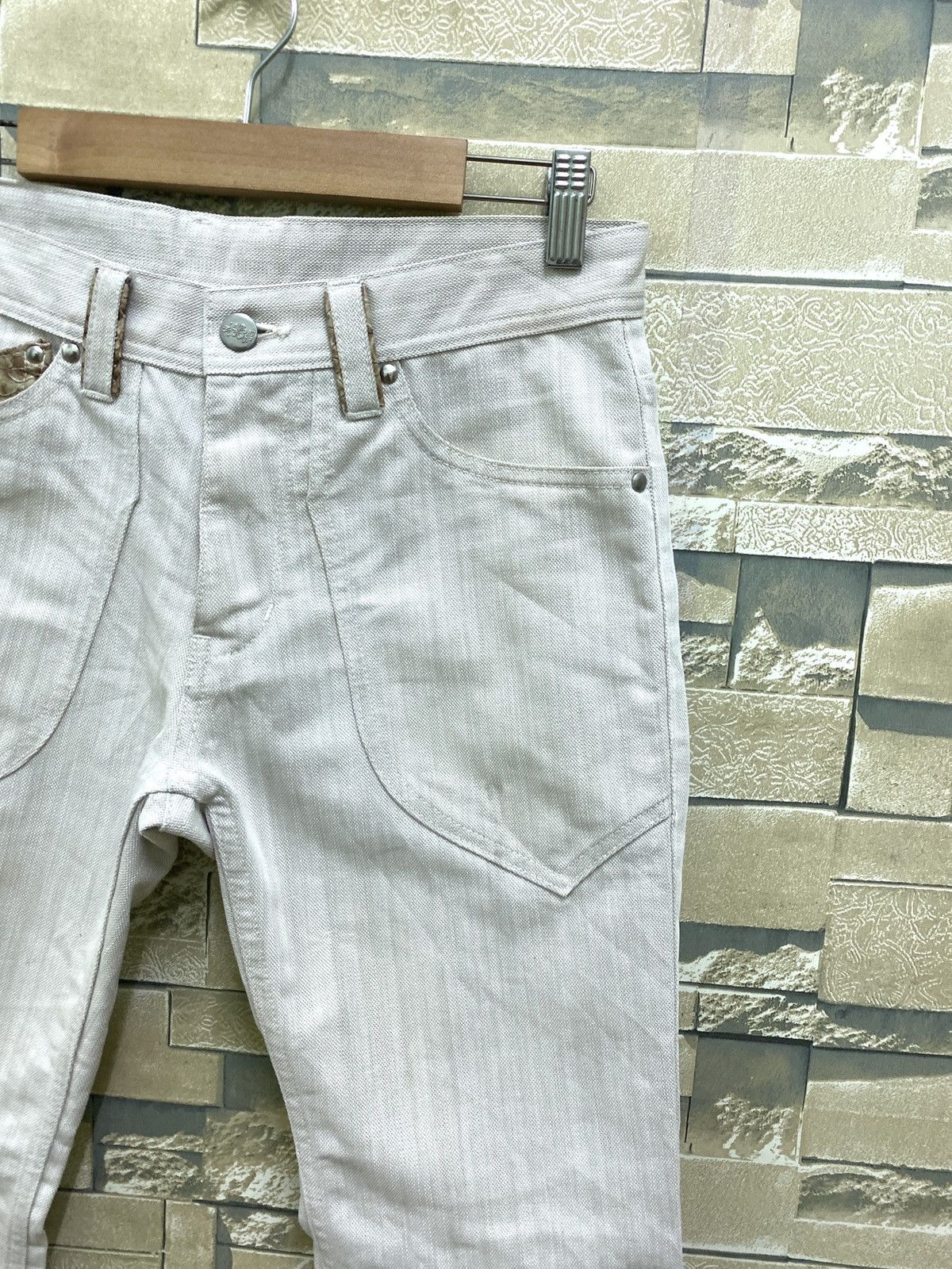 Designer × Japanese Brand × Vintage TAKIAQ Japan Flared Bootcut Striped Snake Skin Pants Size US 28 / EU 44 - 5 Thumbnail