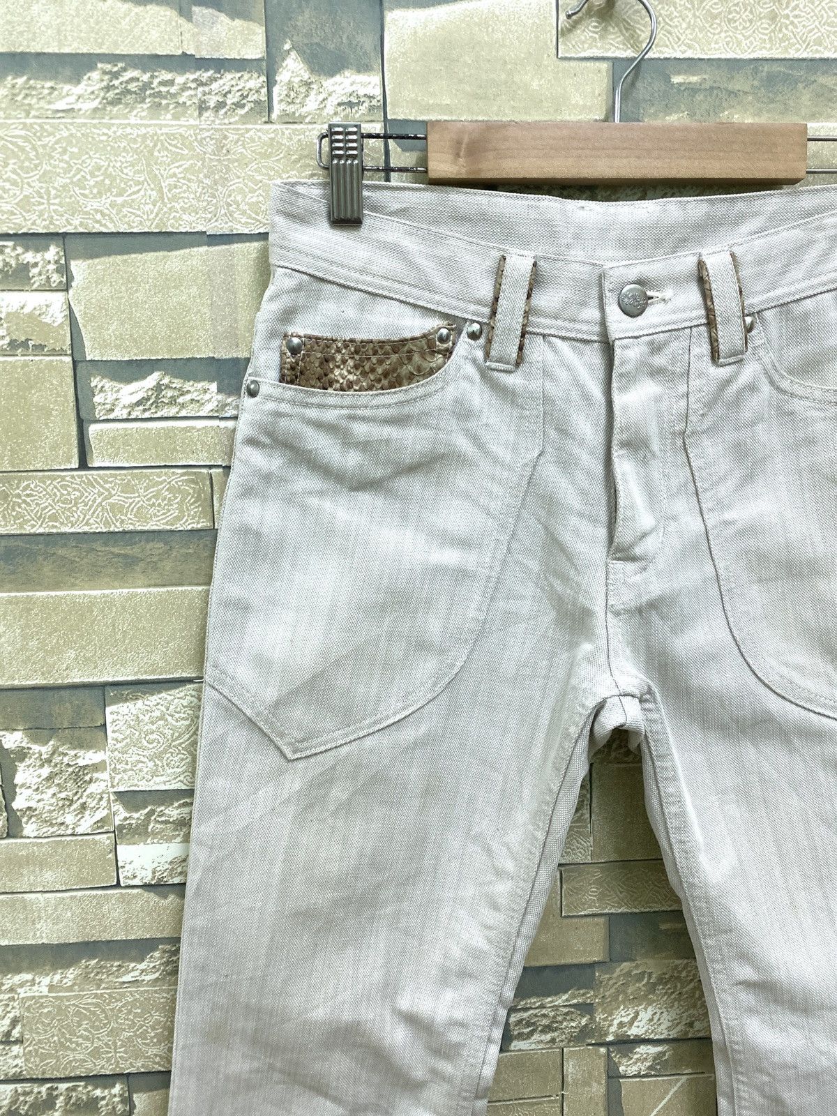 Designer × Japanese Brand × Vintage TAKIAQ Japan Flared Bootcut Striped Snake Skin Pants Size US 28 / EU 44 - 4 Thumbnail