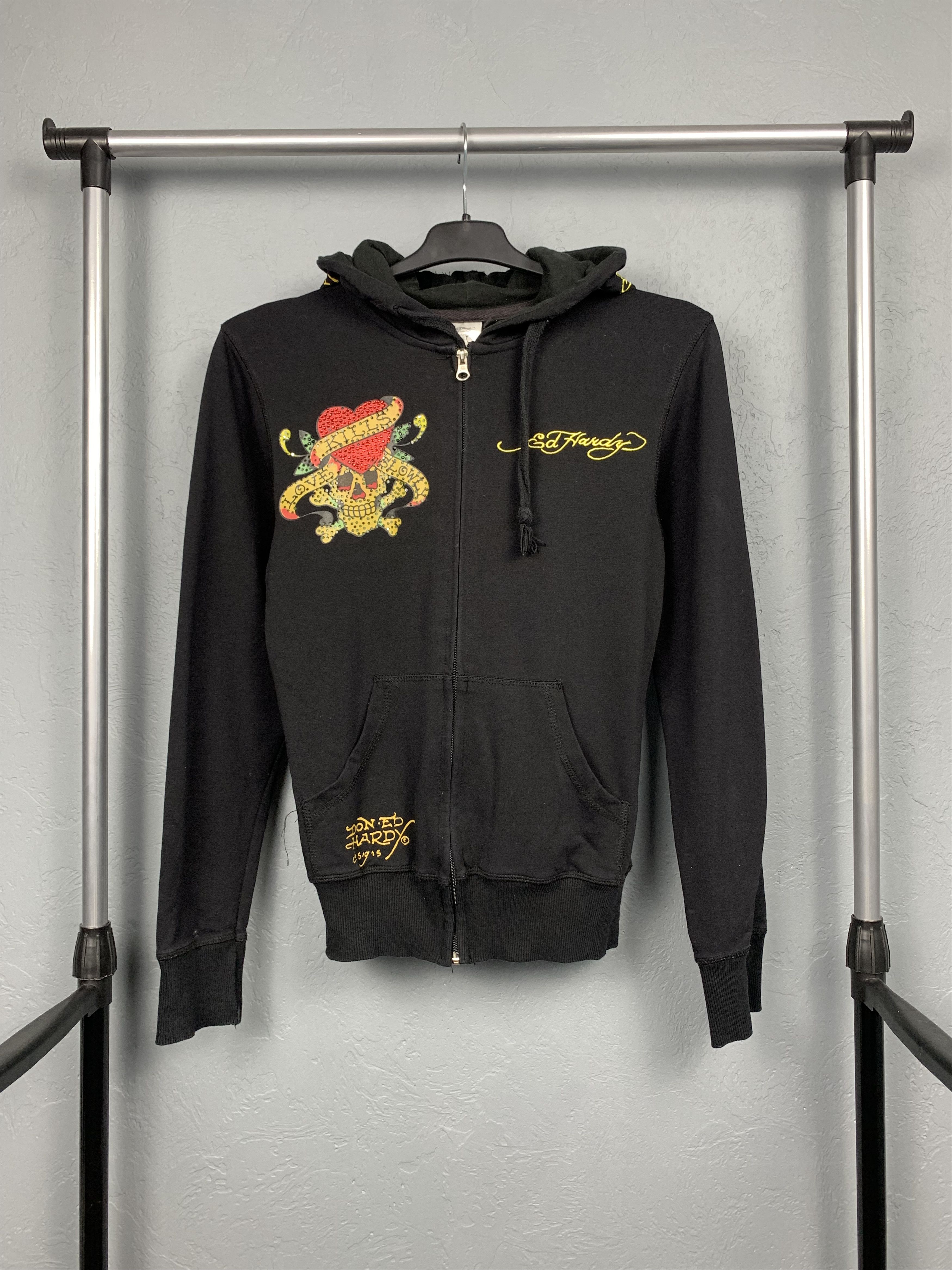 Christian Audigier × Ed Hardy × Vintage Ed Hardy Christian Audigier Womens Hoodie Size S / US 4 / IT 40 - 4 Thumbnail
