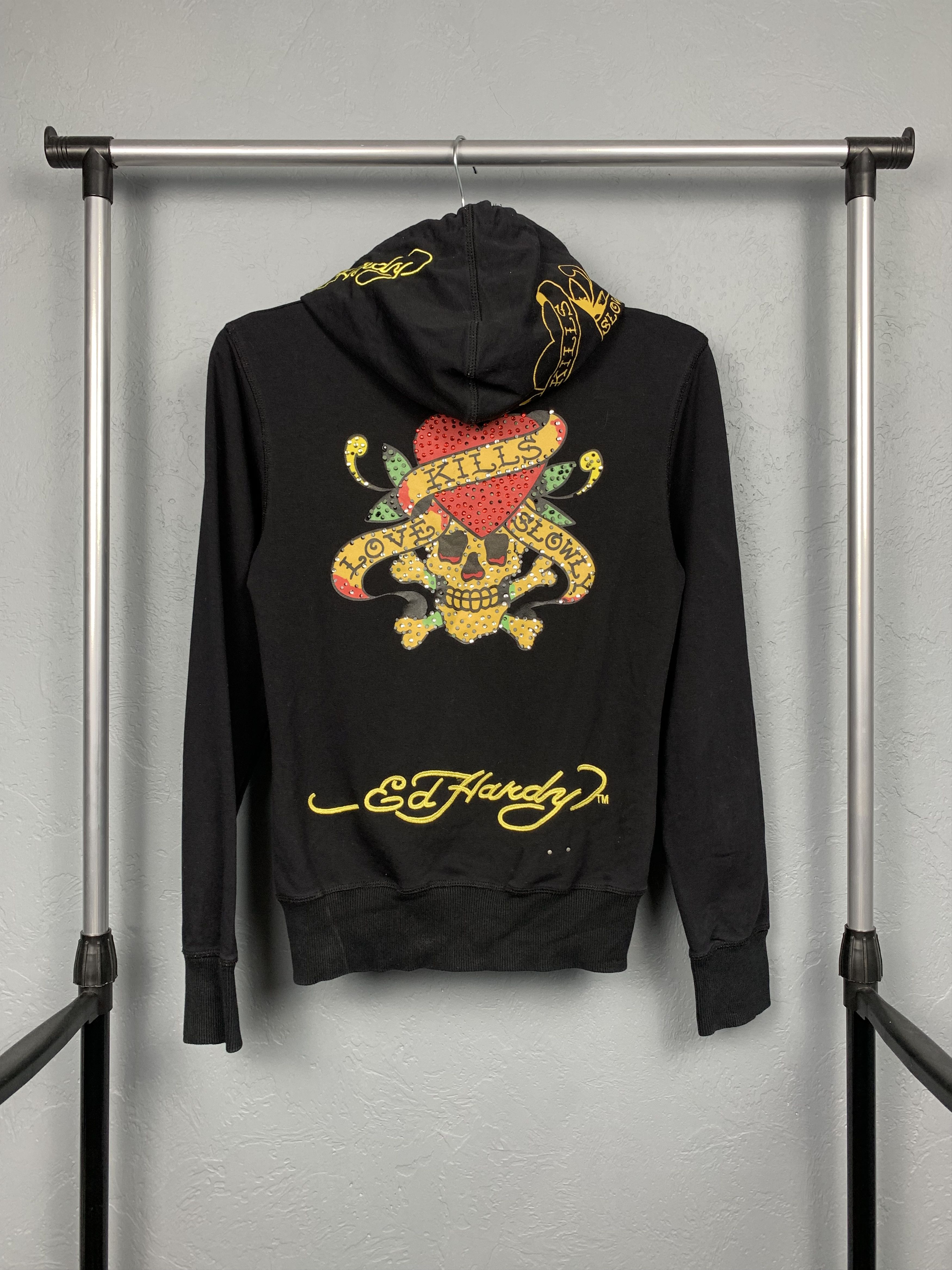 Christian Audigier × Ed Hardy × Vintage Ed Hardy Christian Audigier Womens Hoodie Size S / US 4 / IT 40 - 1 Thumbnail