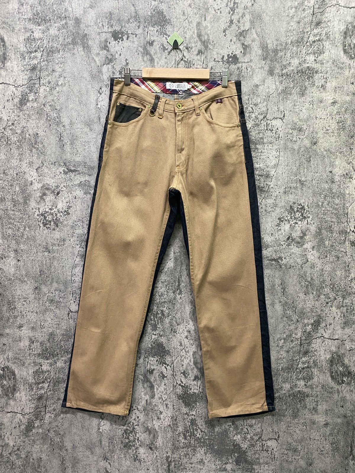 image of Avant Garde Vintage Groover Grand Hybrid Denim Pants in Blue/Brown, Men's (Size 31)
