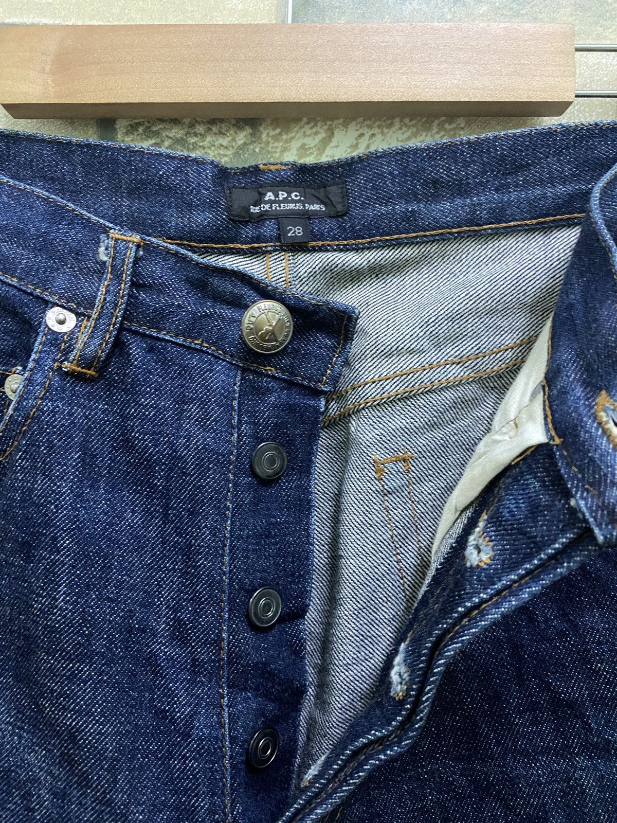 A.P.C. × Vintage Vintage APC Reu De Fleurus Paris Selvedge Jeans Size US 26 / EU 42 - 20 Thumbnail