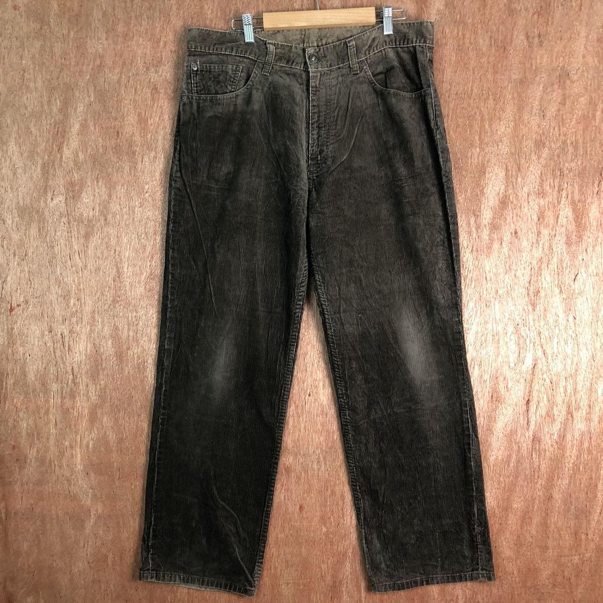 Levi's DLL Levi’s Corduroy Dark Brown Denim Pants #c116 Size US 35 - 1 Thumbnail