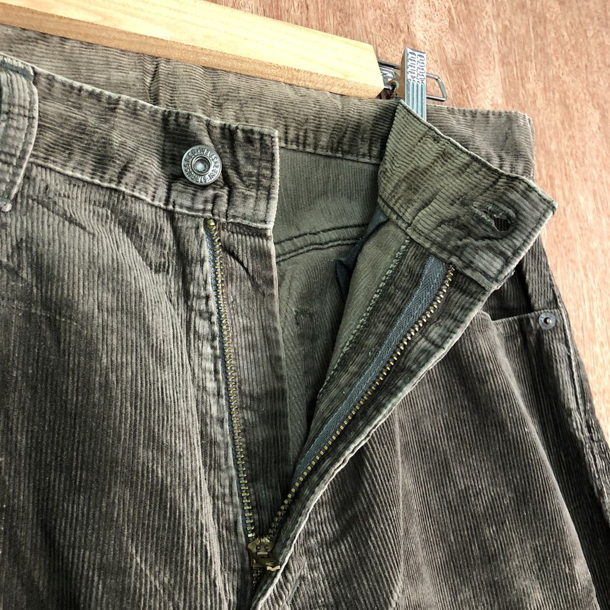 Levi's DLL Levi’s Corduroy Dark Brown Denim Pants #c116 Size US 35 - 5 Thumbnail