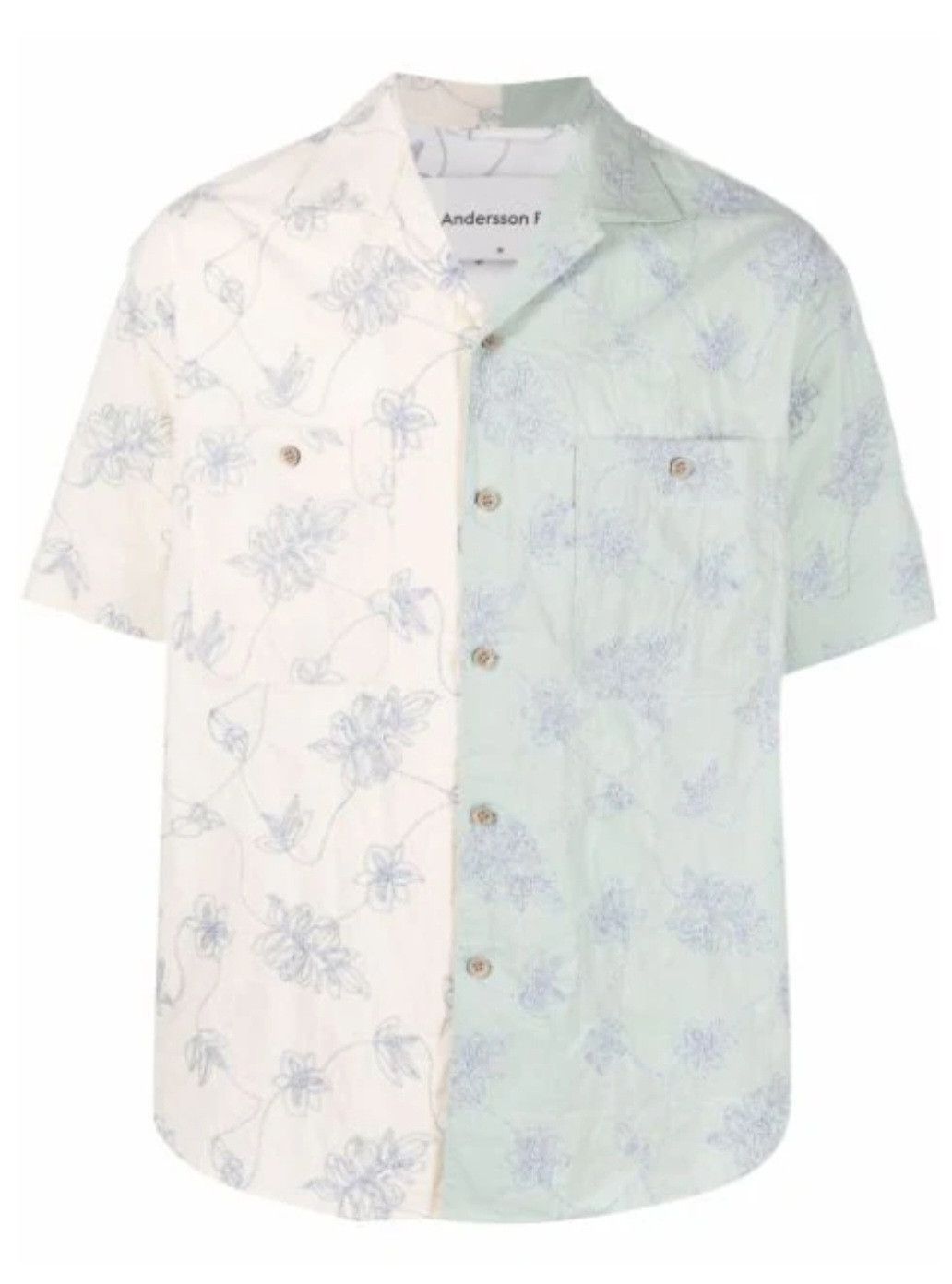 Andersson Bell Two tone floral embroidered shirt