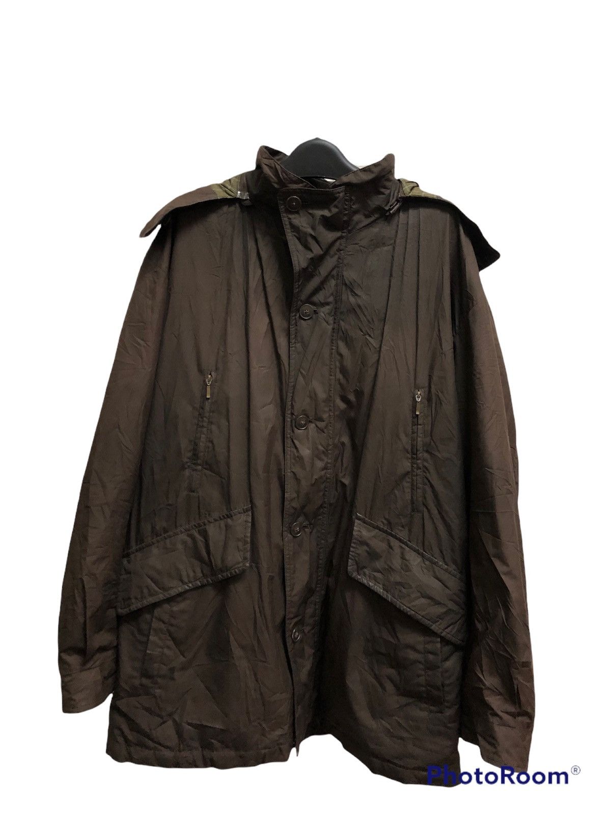 image of Kansai Yamamoto Sissy Long With Hoodie in Chocolate, Men's (Size Large)