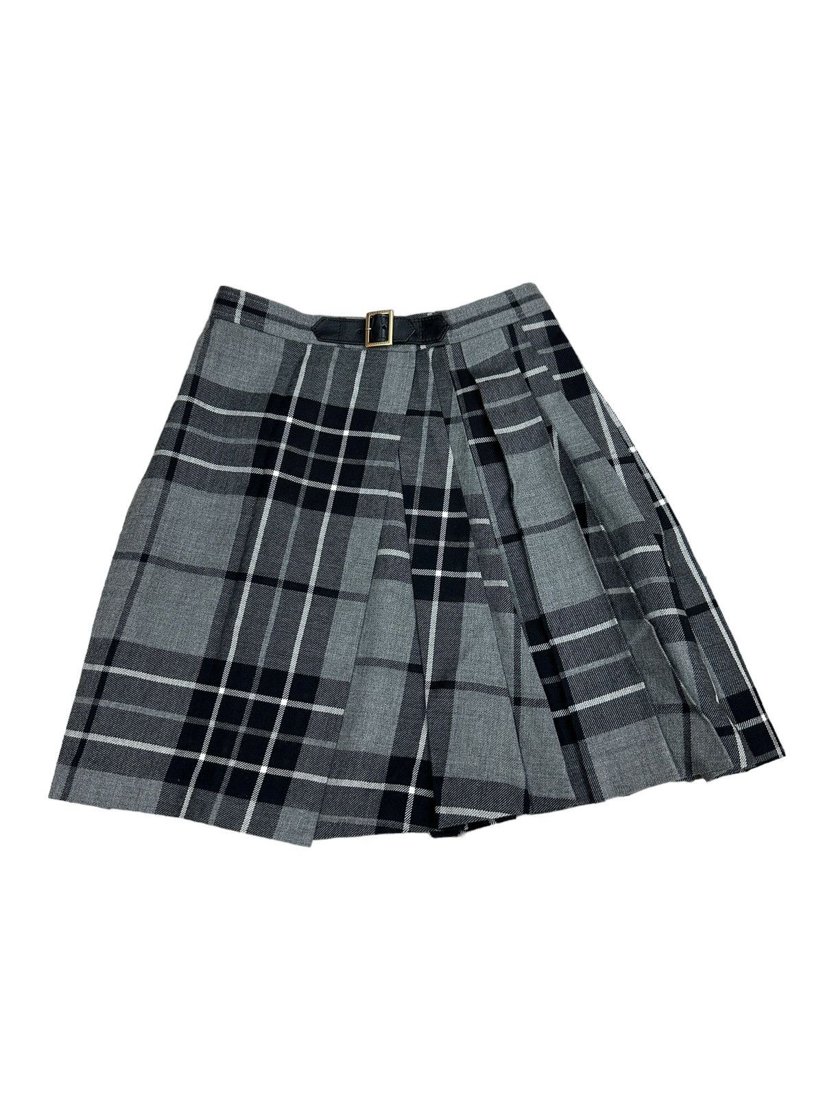 image of Vintage Blue Label Checkered Skirt in Grey, Women's (Size 24)