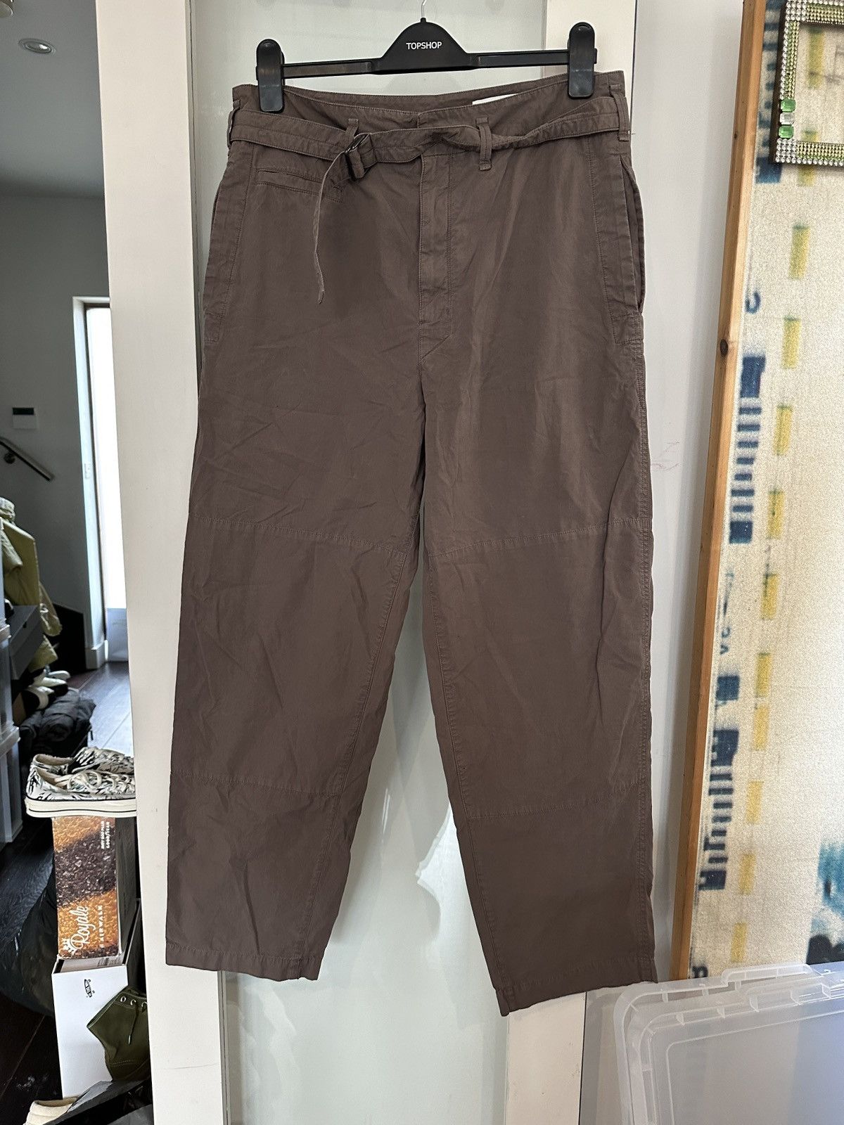 image of Lemaire Belted Trouser in Brown, Men's (Size 34)
