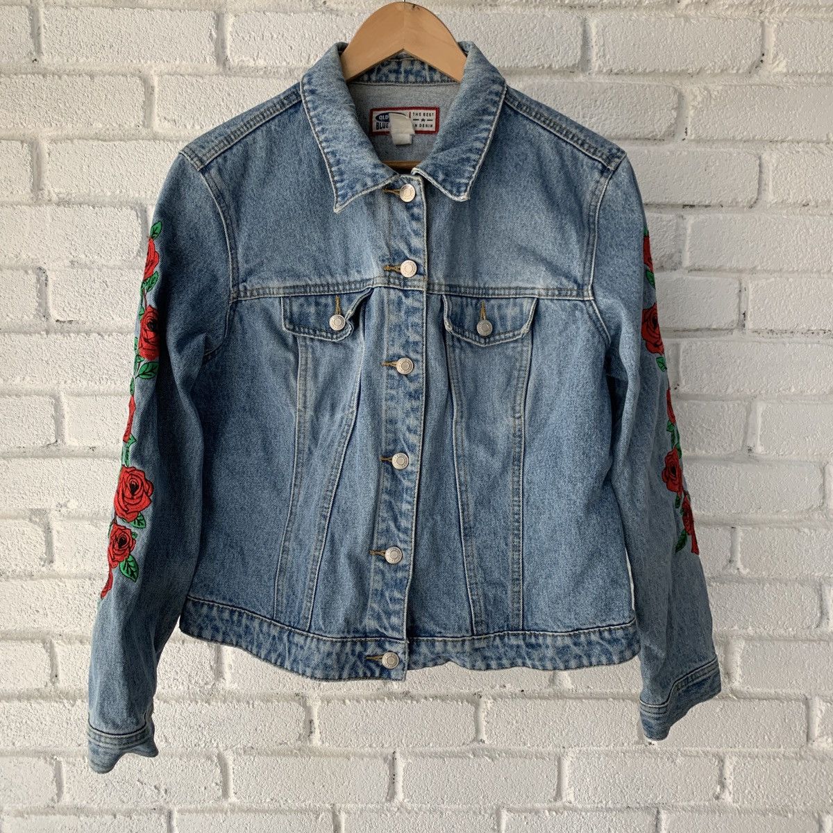 Old Navy Roses Embroidery Denim Jacket