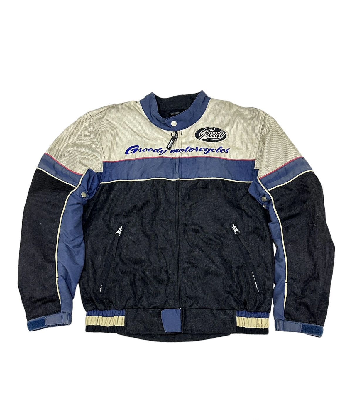 image of Greedy Genius x Moto Greedy Racing Motocycle Jacket in Black, Men's (Size Medium)