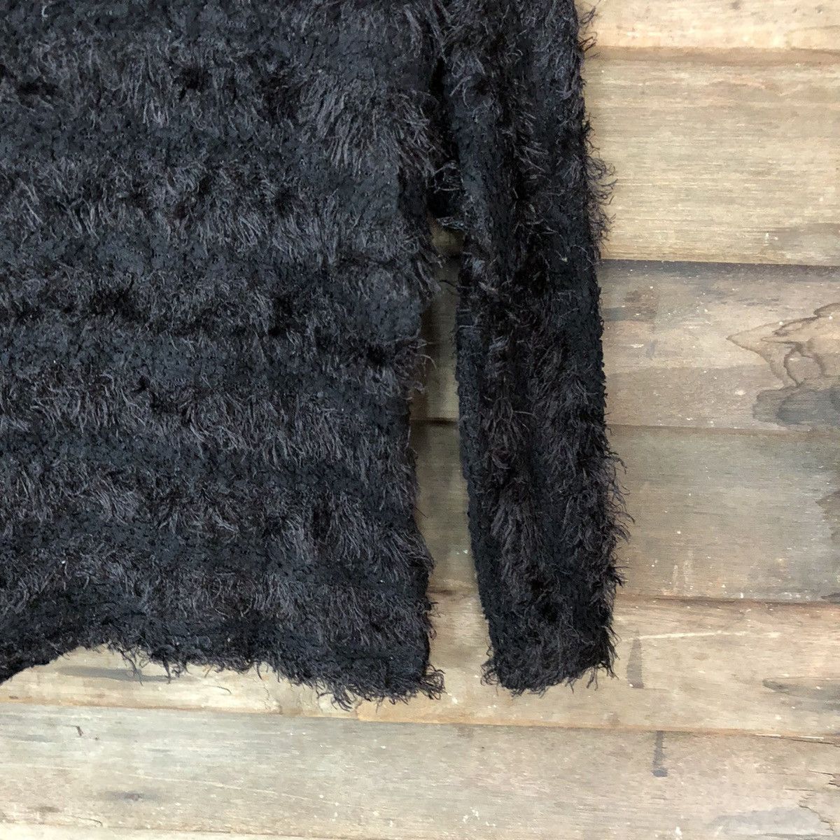 Homespun Knitwear × Japanese Brand Lady Bird Black Stripe Shag Shaggy Fur Mohair Knitwear #6995 Size M / US 6-8 / IT 42-44 - 5 Thumbnail