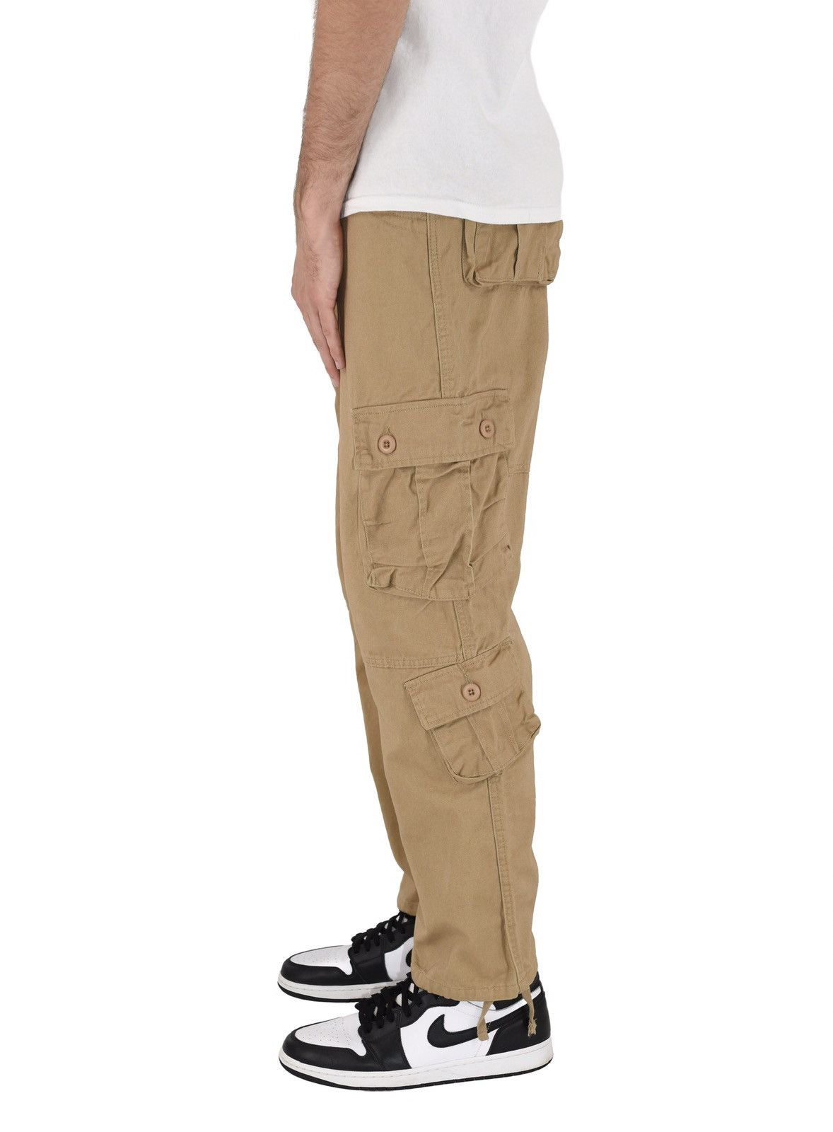 Japanese Brand 8 Pocket Cargo Pants Tan Size US 29 - 3 Thumbnail
