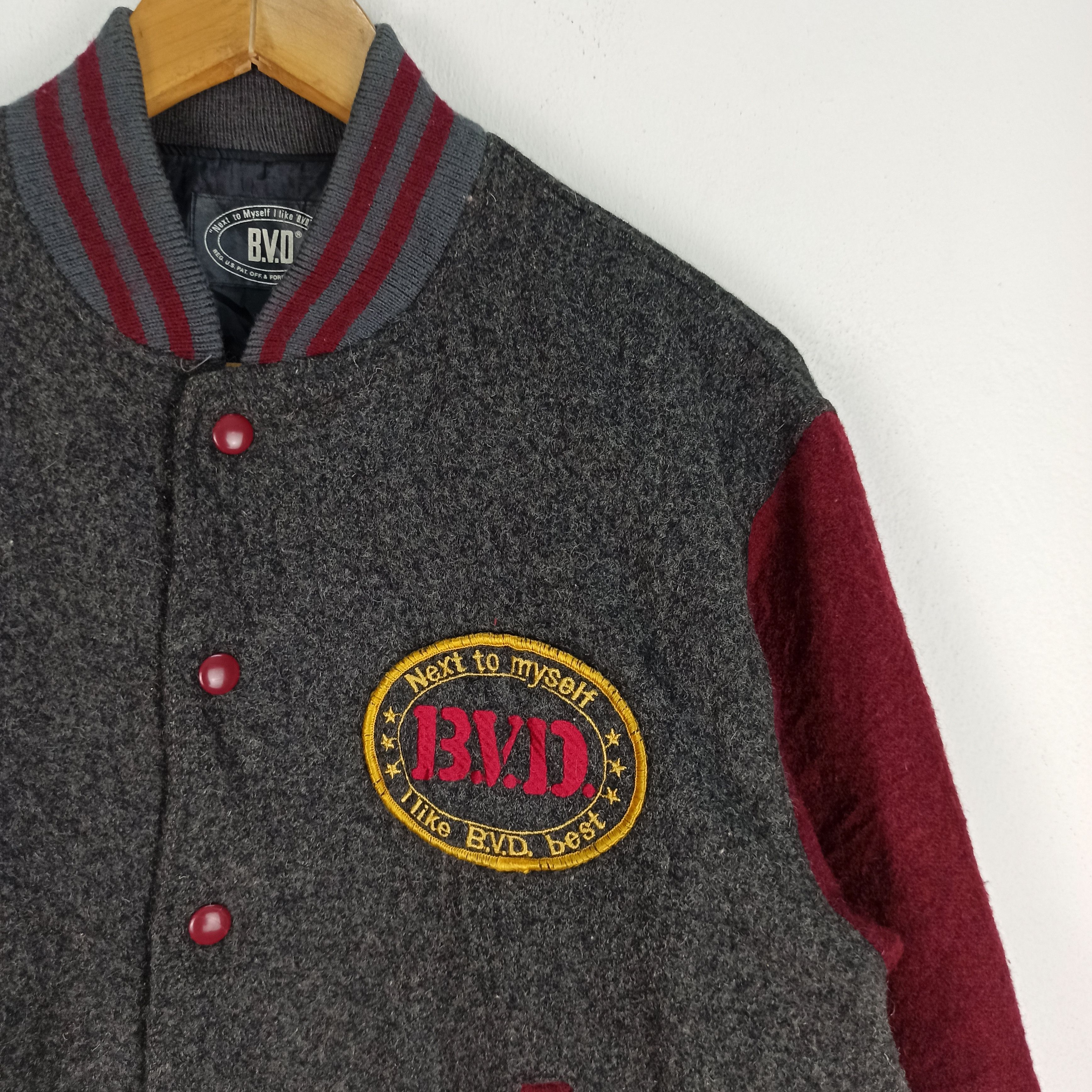 Japanese Brand Varsity Jacket Wool BVD Japanese Brand Size US M / EU 48-50 / 2 - 2 Thumbnail