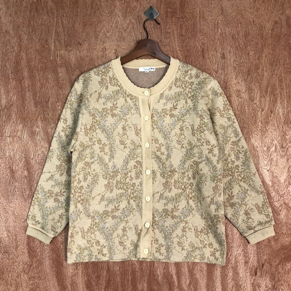 Homespun Knitwear × Japanese Brand × Vintage Venlicella flora art Brown Knitwear #6042 Size US M / EU 48-50 / 2 - 3 Thumbnail