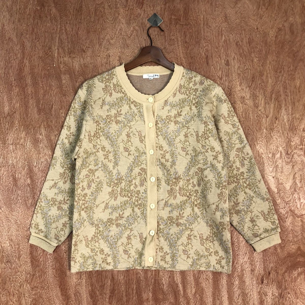 Homespun Knitwear × Japanese Brand × Vintage Venlicella flora art Brown Knitwear #6042 Size US M / EU 48-50 / 2 - 1 Thumbnail