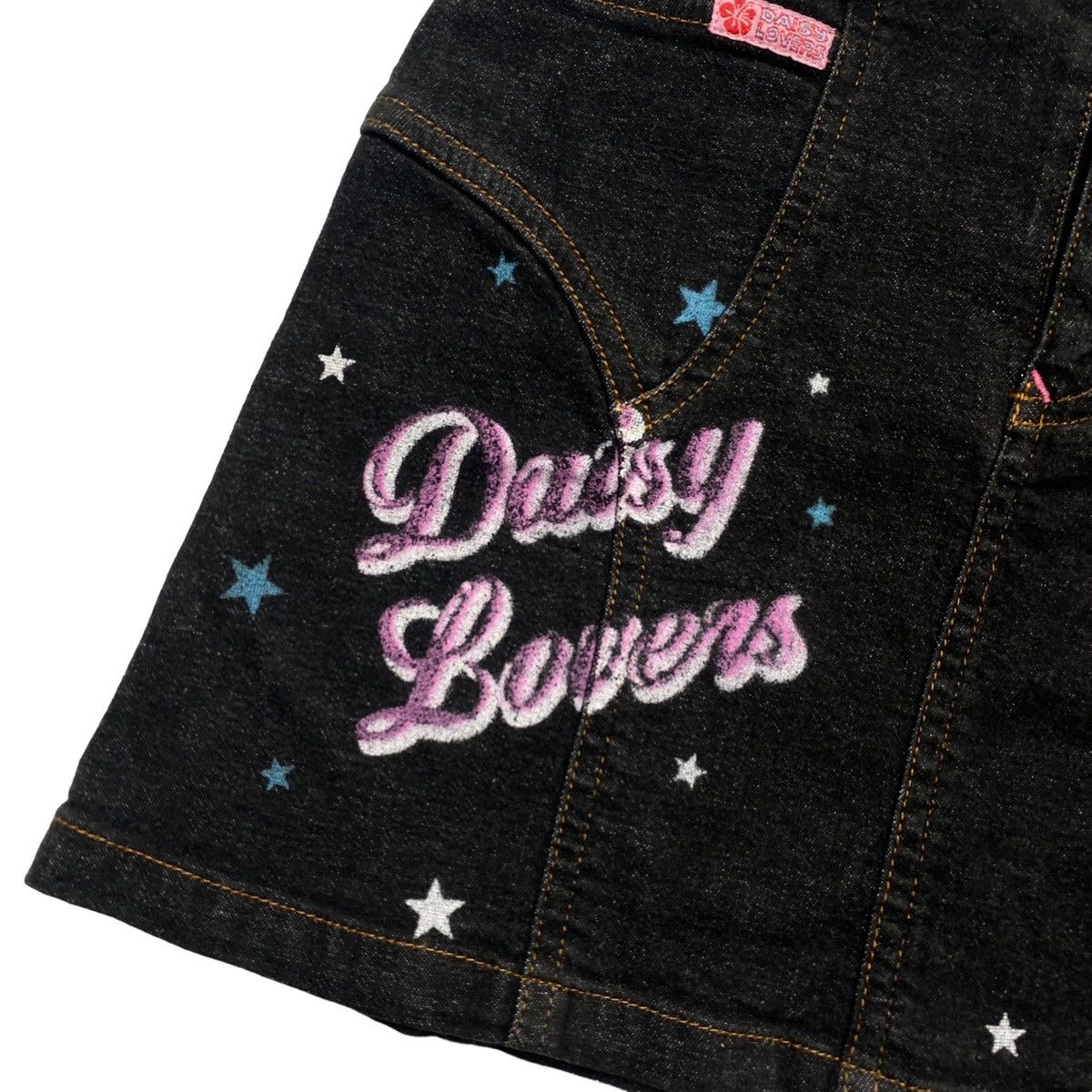 Angel Blue 1990s Daisy Lovers - Hibiscus Mini Skirt Denim Size 25" / US 0 / IT 36 - 3 Thumbnail