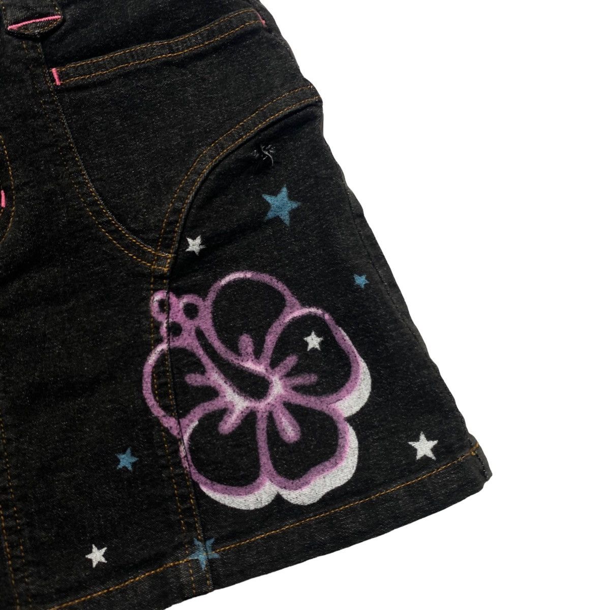 Angel Blue 1990s Daisy Lovers - Hibiscus Mini Skirt Denim Size 25" / US 0 / IT 36 - 4 Thumbnail