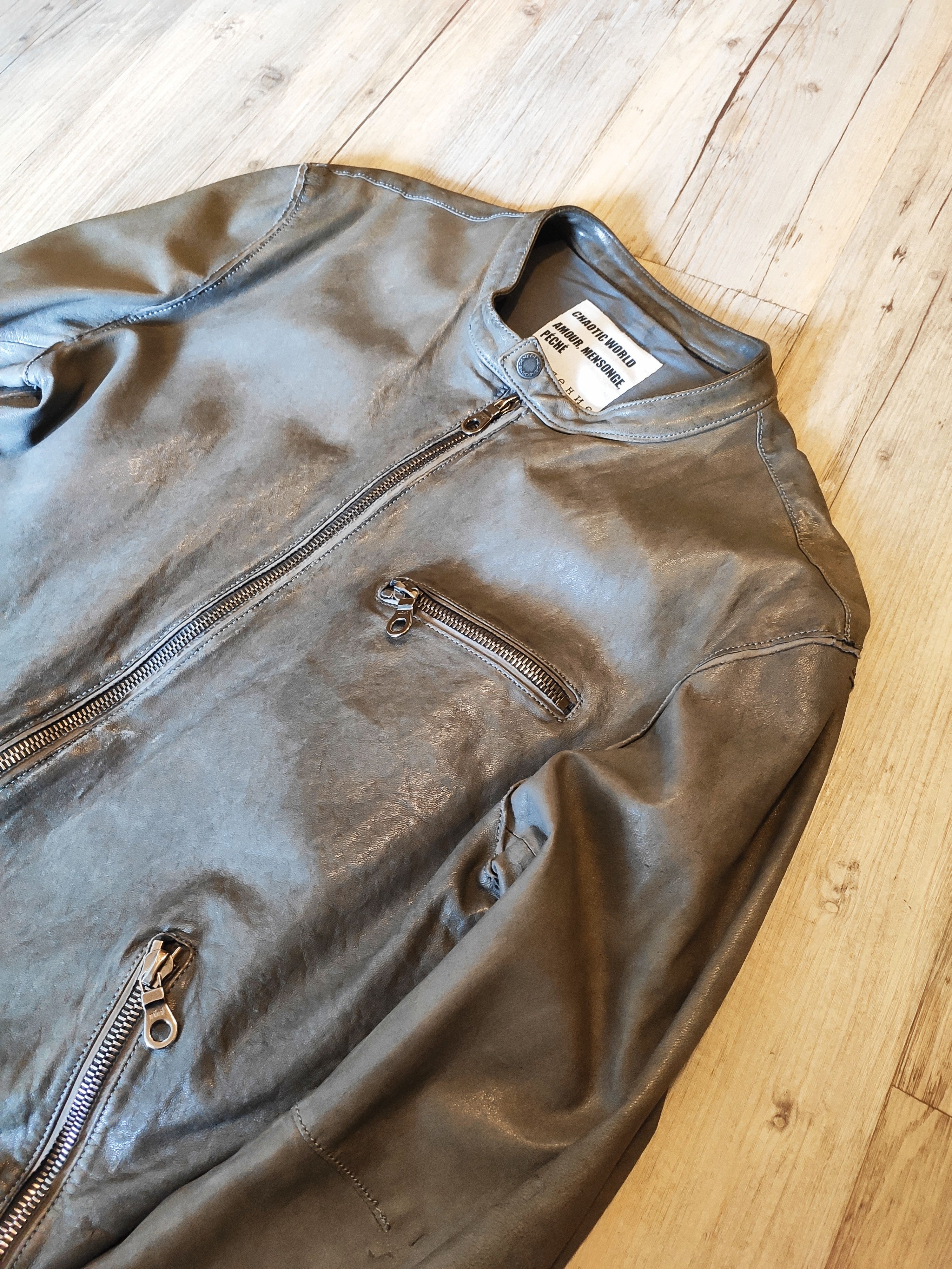Gene Par Yukio Mishiba GRAIL! Riders leather jacket.Like Julius or RIck Owens Size US M / EU 48-50 / 2 - 3 Thumbnail