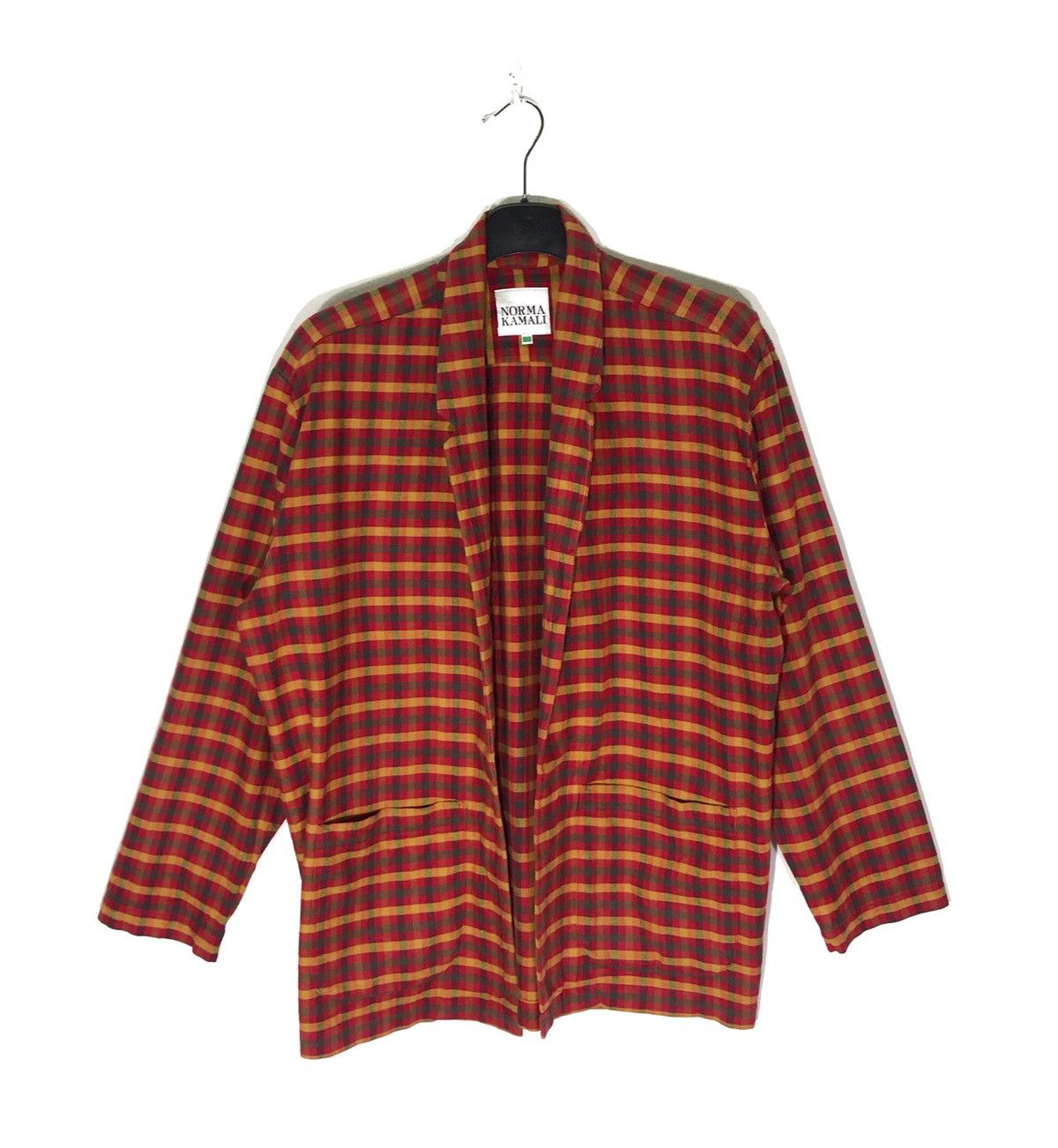 Designer × Japanese Brand Made In Japan Norma Kamali Plaid Tartan Cardigan Size US M / EU 48-50 / 2 - 1 Thumbnail