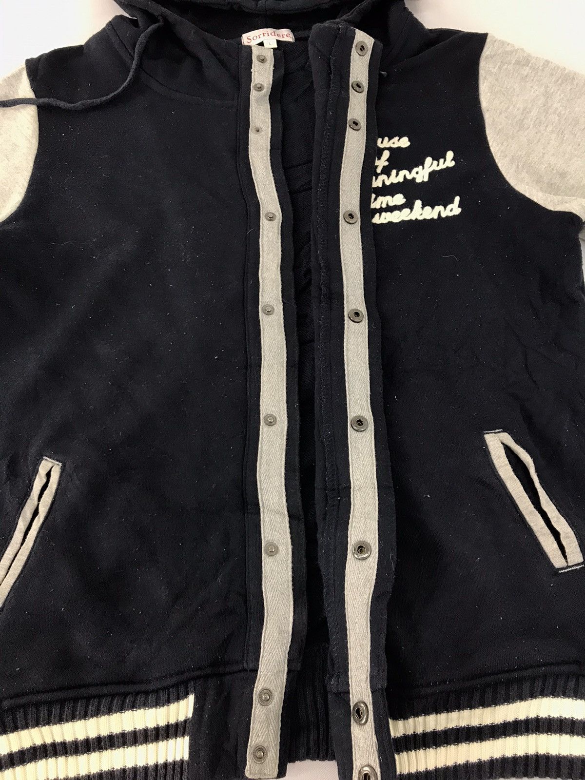 Japanese Brand Sorridere Hoodies Varsity Style Jacket Snap Button Design Size L / US 10 / IT 46 - 3 Thumbnail