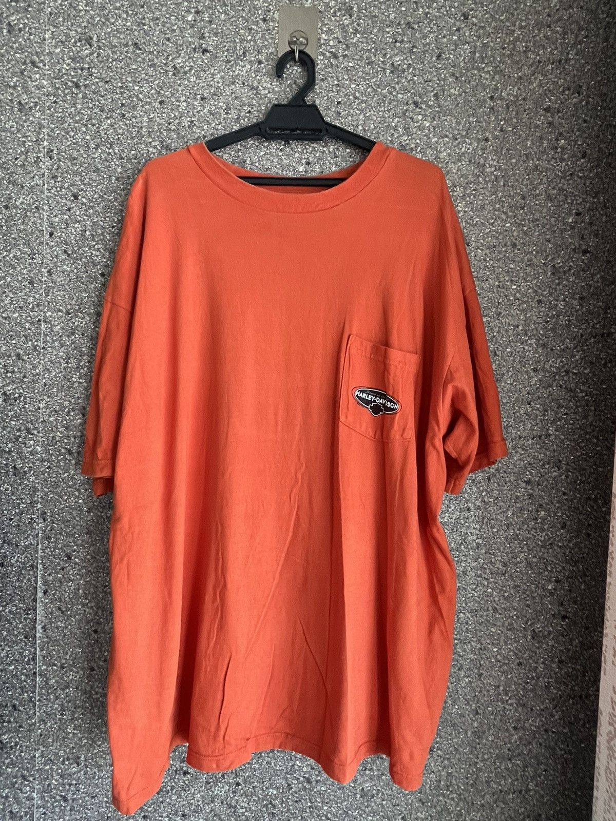 image of Vintage Harley Davidson Ft37 in Orange, Men's (Size 2XL)