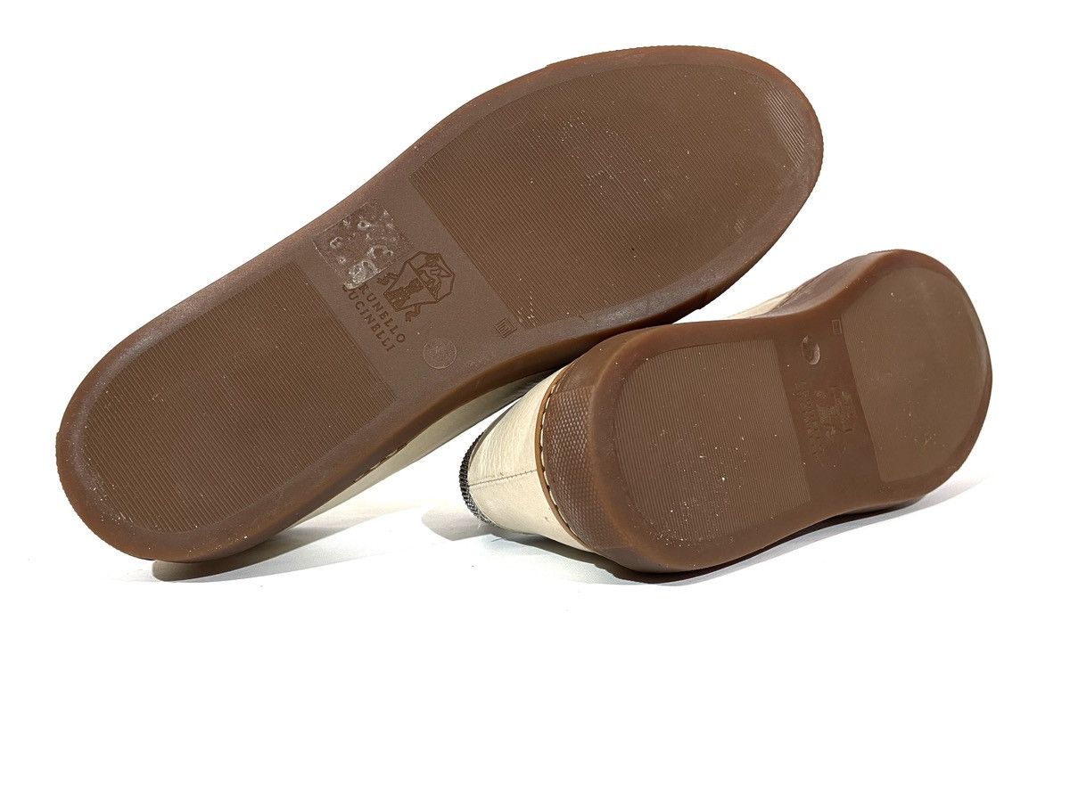 Brunello Cucinelli Brunello Cucinelli Women Beige Leather Slip On Shoes Size 37 Size US 7 / IT 37 - 7 Thumbnail