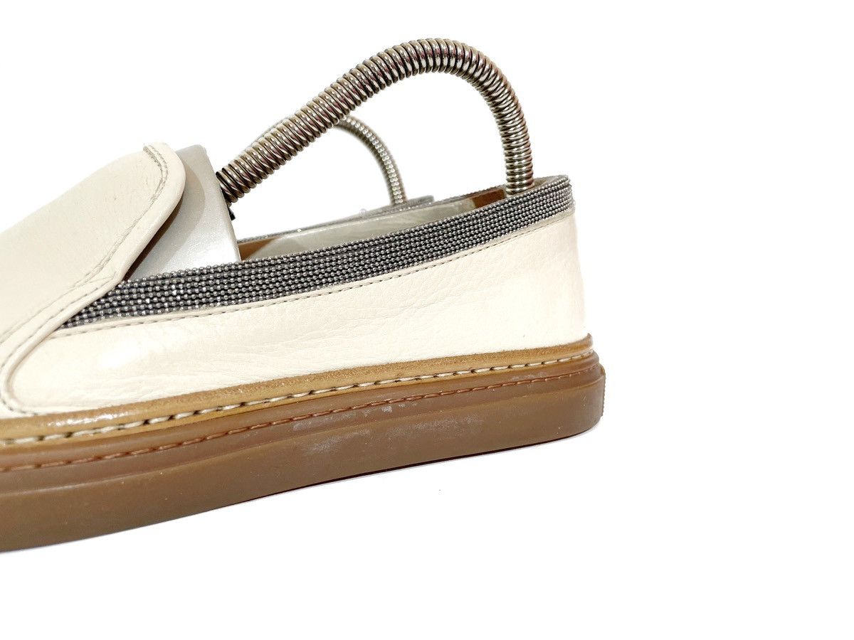 Brunello Cucinelli Brunello Cucinelli Women Beige Leather Slip On Shoes Size 37 Size US 7 / IT 37 - 2 Thumbnail