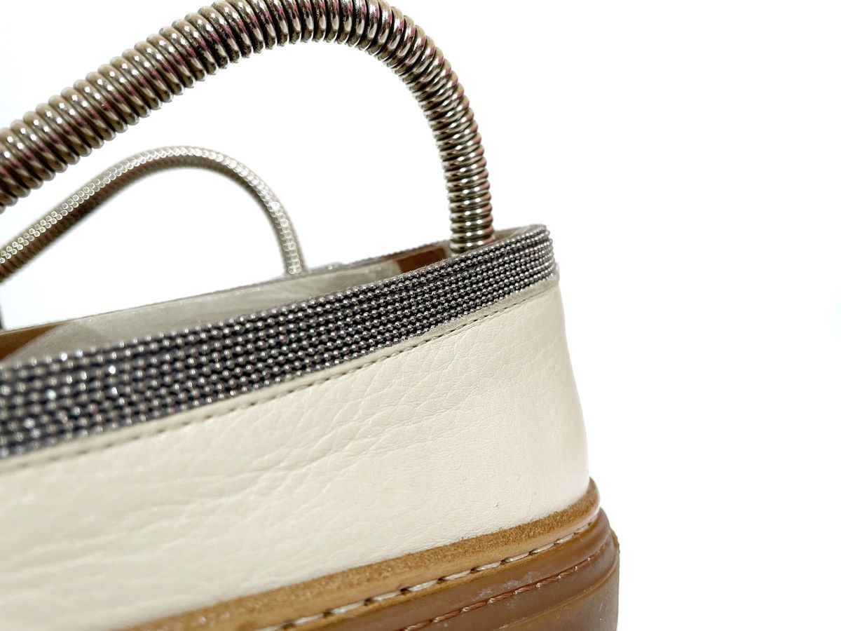 Brunello Cucinelli Brunello Cucinelli Women Beige Leather Slip On Shoes Size 37 Size US 7 / IT 37 - 4 Thumbnail
