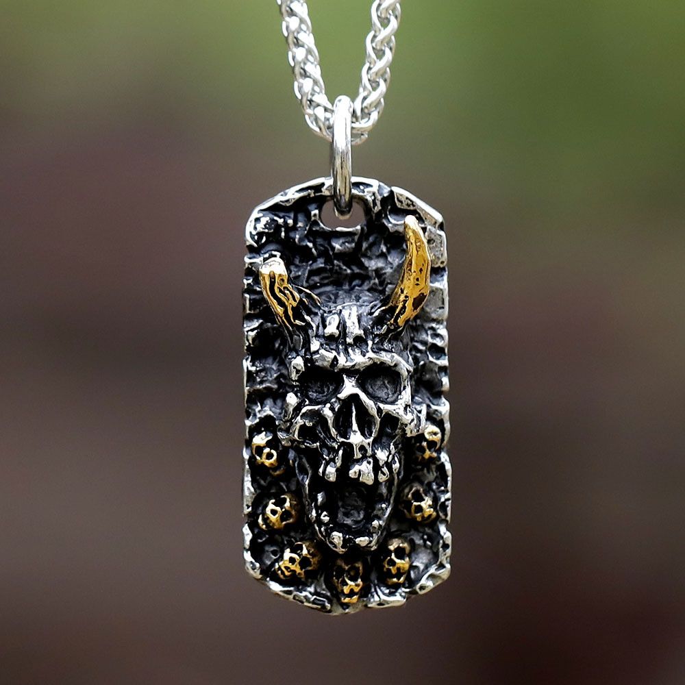 Jewelry Skull Satan Pendant Necklace Size ONE SIZE - 1 Thumbnail