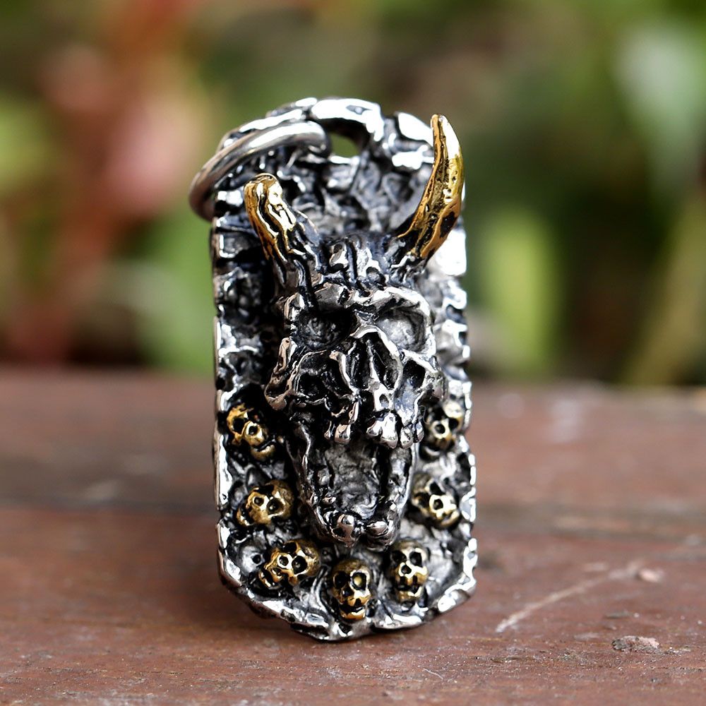 Jewelry Skull Satan Pendant Necklace Size ONE SIZE - 2 Thumbnail
