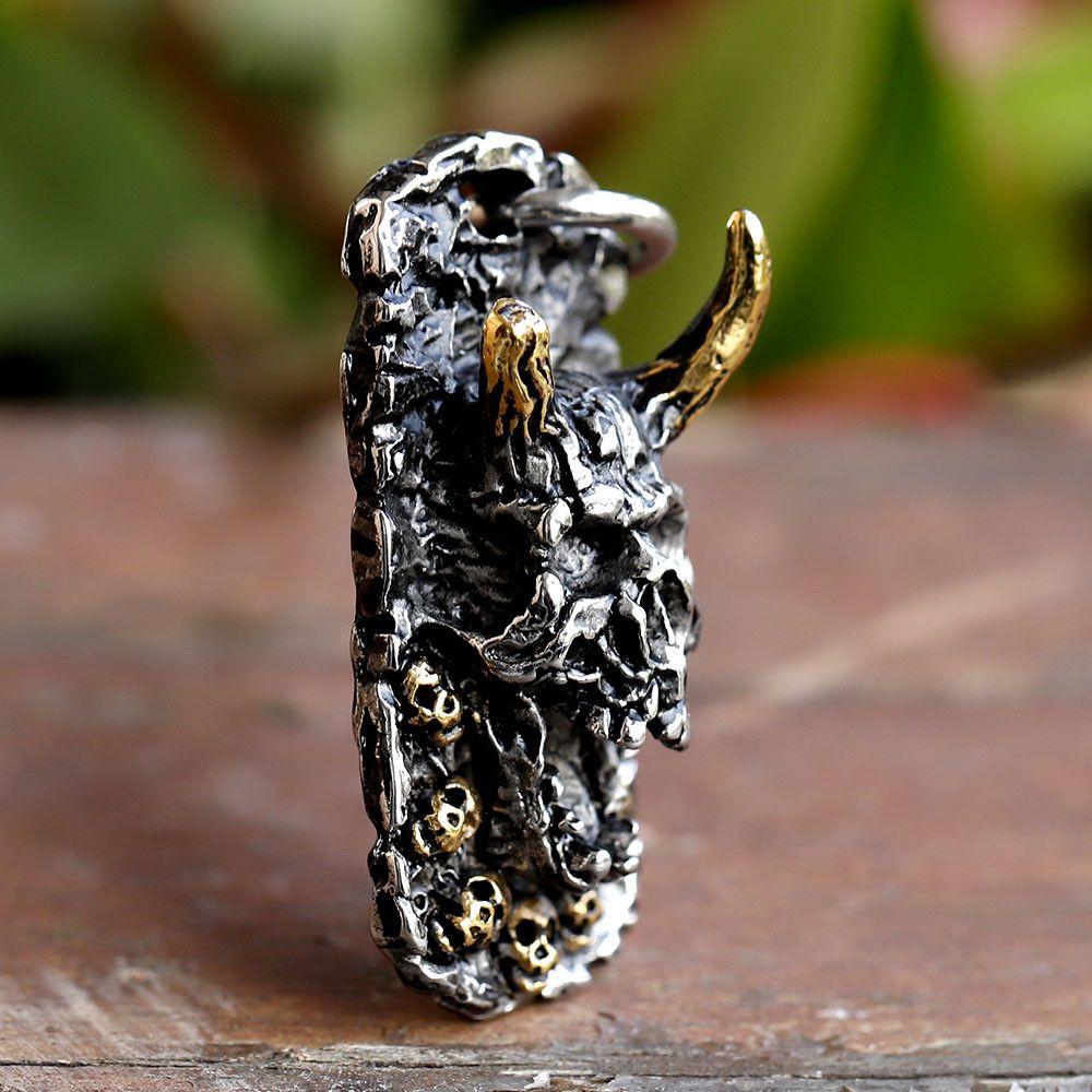 Jewelry Skull Satan Pendant Necklace Size ONE SIZE - 4 Thumbnail