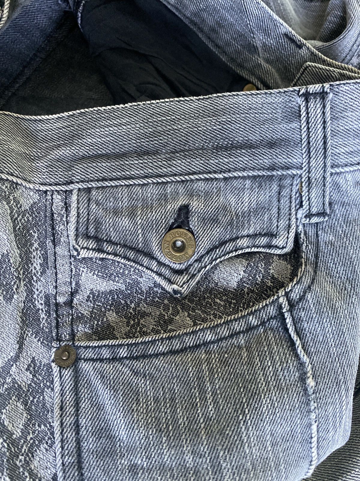 Hysteric Glamour SUPER FLARE MORGAN HOMME SNAKE SKIN DESIGN RARE Size US 33 - 7 Thumbnail