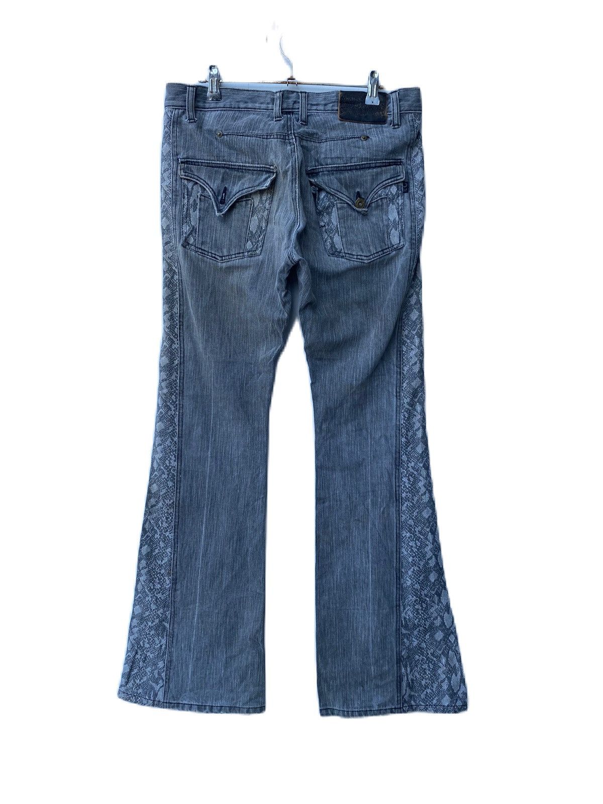 Hysteric Glamour SUPER FLARE MORGAN HOMME SNAKE SKIN DESIGN RARE Size US 33 - 2 Thumbnail