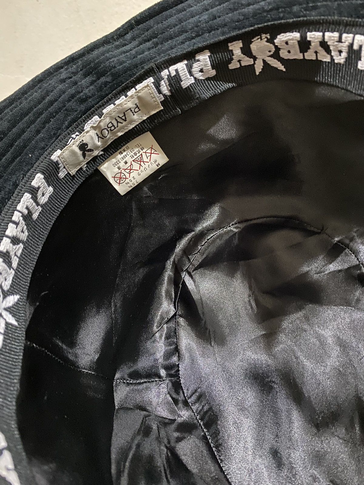 Playboy VTG Playboy All Black Bunny Spell Out Bucket Hat Size ONE SIZE - 7 Thumbnail
