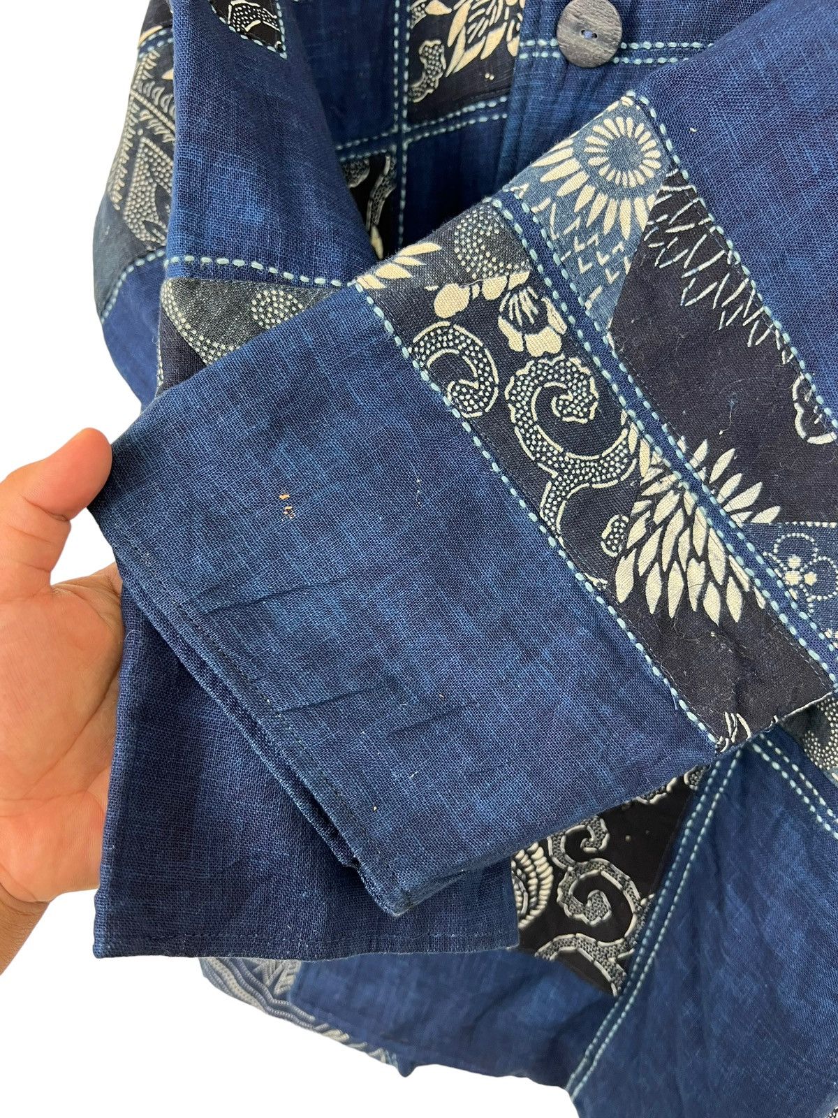 Japanese Brand × Real Japan Blues RARE 60s VINTAGE JAPANESE SILK KIMONO CARDIGAN JACKET Size US L / EU 52-54 / 3 - 7 Thumbnail