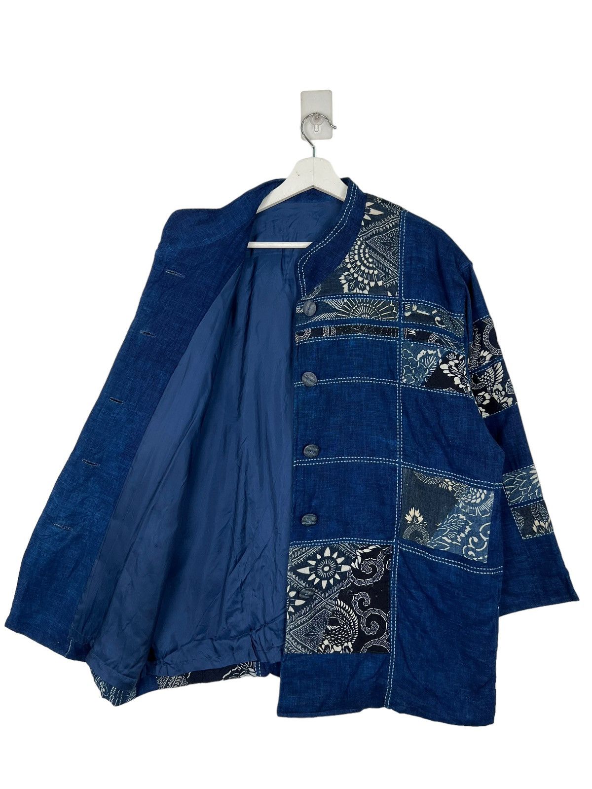 Japanese Brand × Real Japan Blues RARE 60s VINTAGE JAPANESE SILK KIMONO CARDIGAN JACKET Size US L / EU 52-54 / 3 - 4 Thumbnail