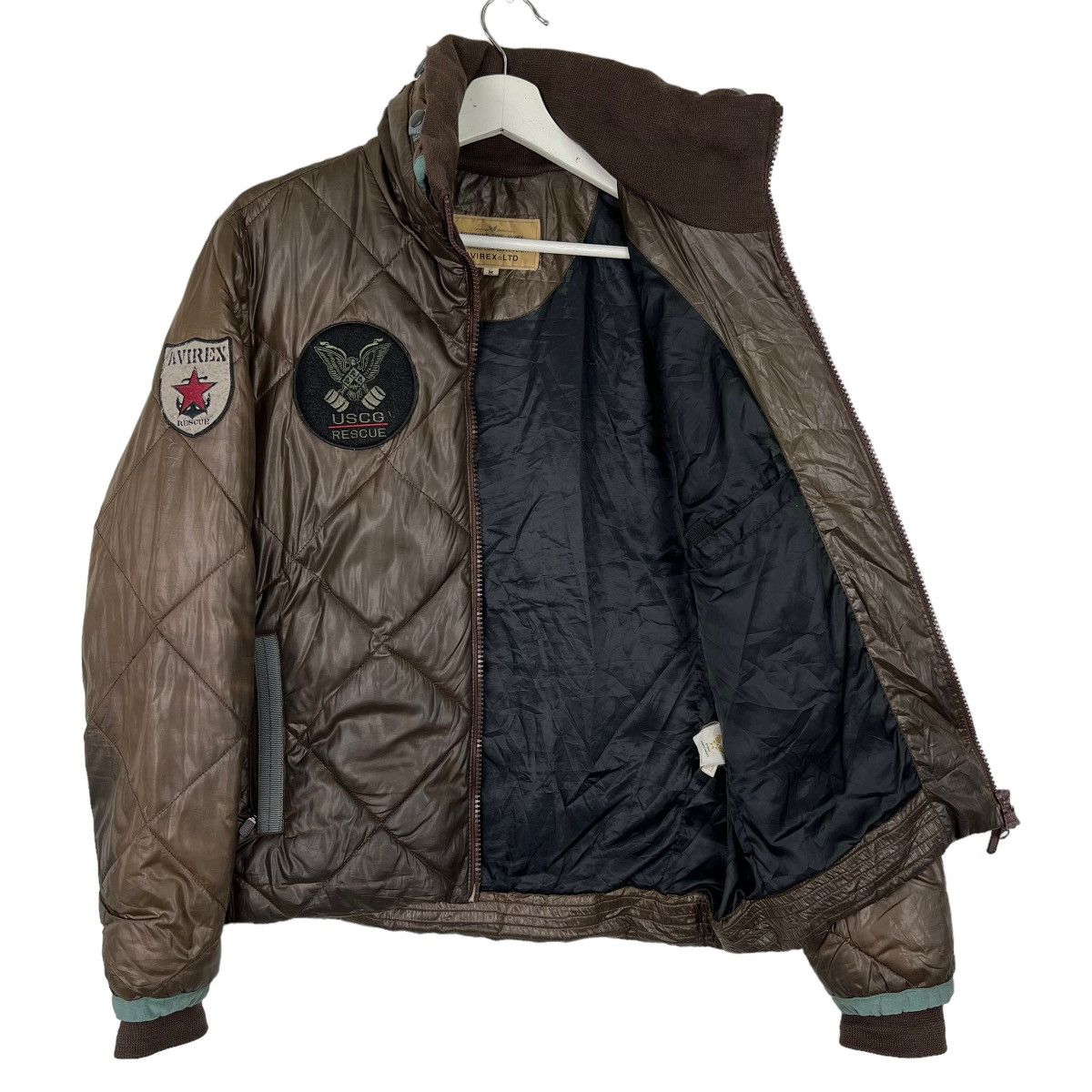 Japanese Brand 🔥 VINTAGE AVIREX USCG RESCUE QUILTED BOMBER JACKET Size US M / EU 48-50 / 2 - 5 Thumbnail
