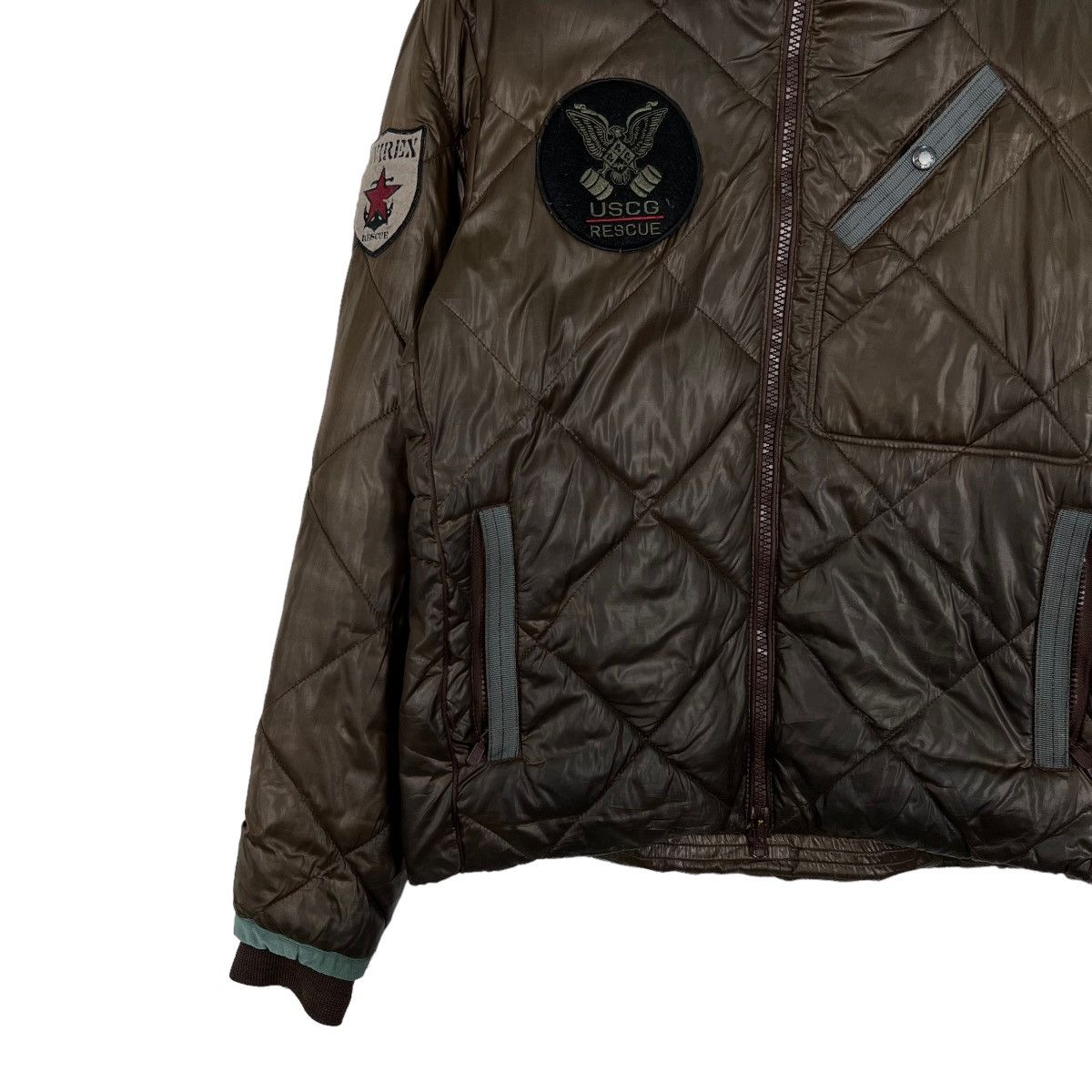 Japanese Brand 🔥 VINTAGE AVIREX USCG RESCUE QUILTED BOMBER JACKET Size US M / EU 48-50 / 2 - 2 Thumbnail