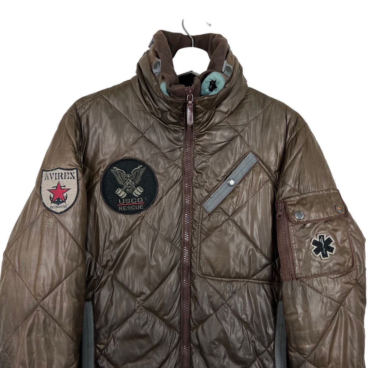 Japanese Brand 🔥 VINTAGE AVIREX USCG RESCUE QUILTED BOMBER JACKET Size US M / EU 48-50 / 2 - 4 Thumbnail