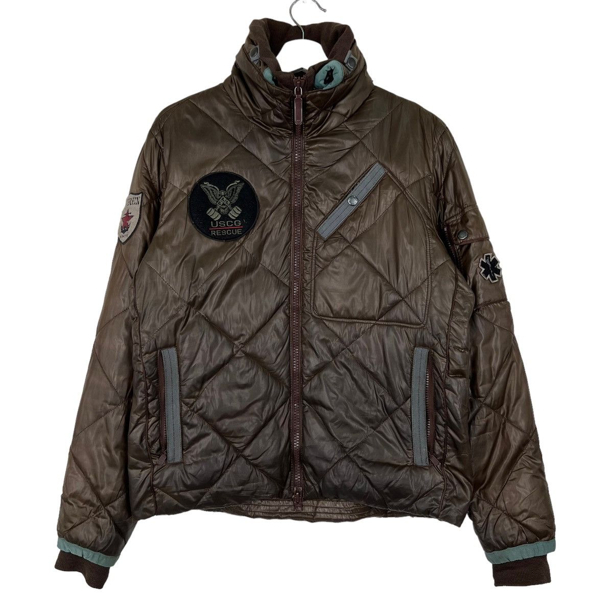 Japanese Brand 🔥 VINTAGE AVIREX USCG RESCUE QUILTED BOMBER JACKET Size US M / EU 48-50 / 2 - 1 Thumbnail
