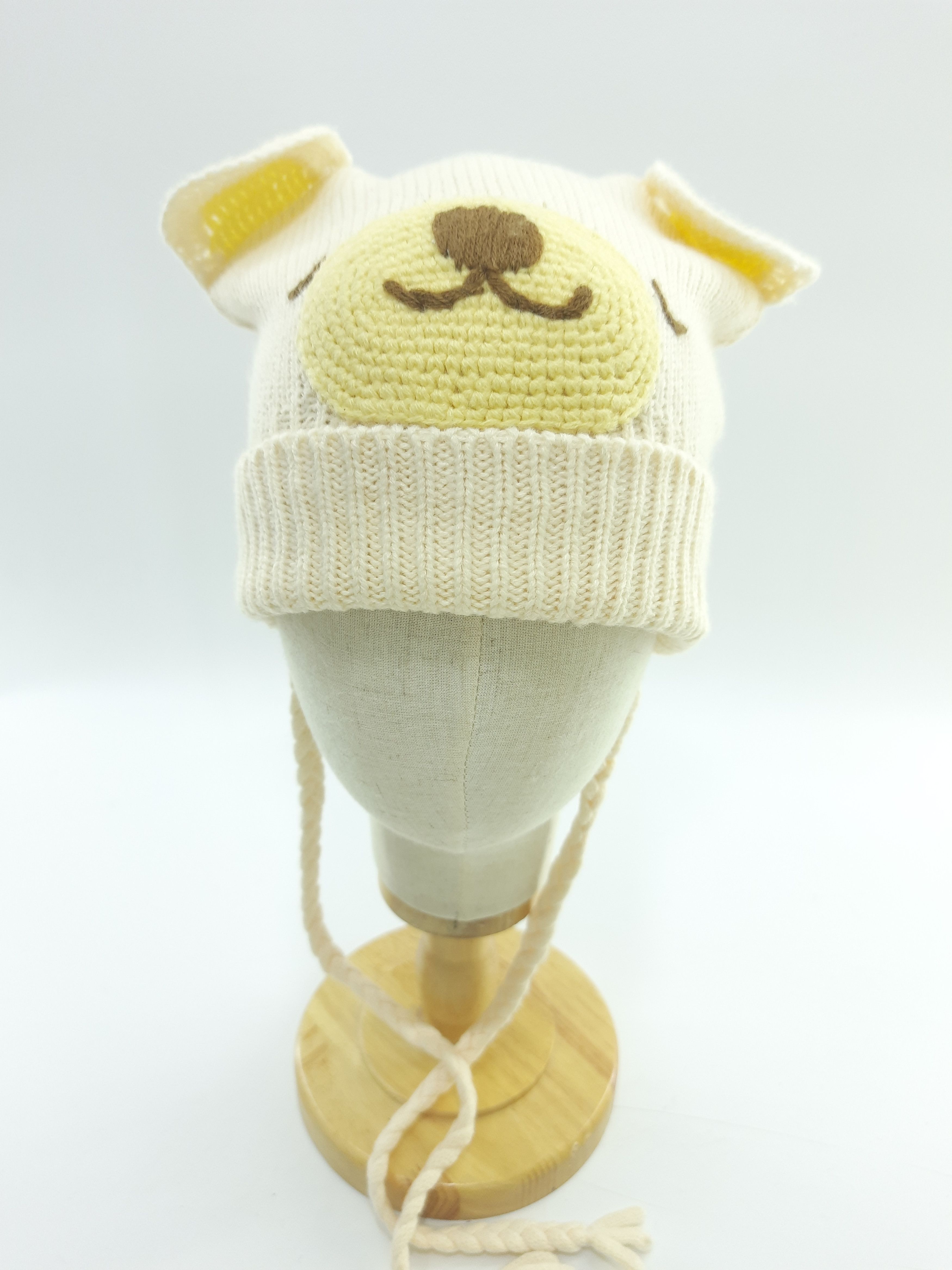 Japanese Brand × Vintage Bear Face Knitted Design Beanie/Snowcap/Cap/Hat = BN140 Size ONE SIZE - 1 Thumbnail