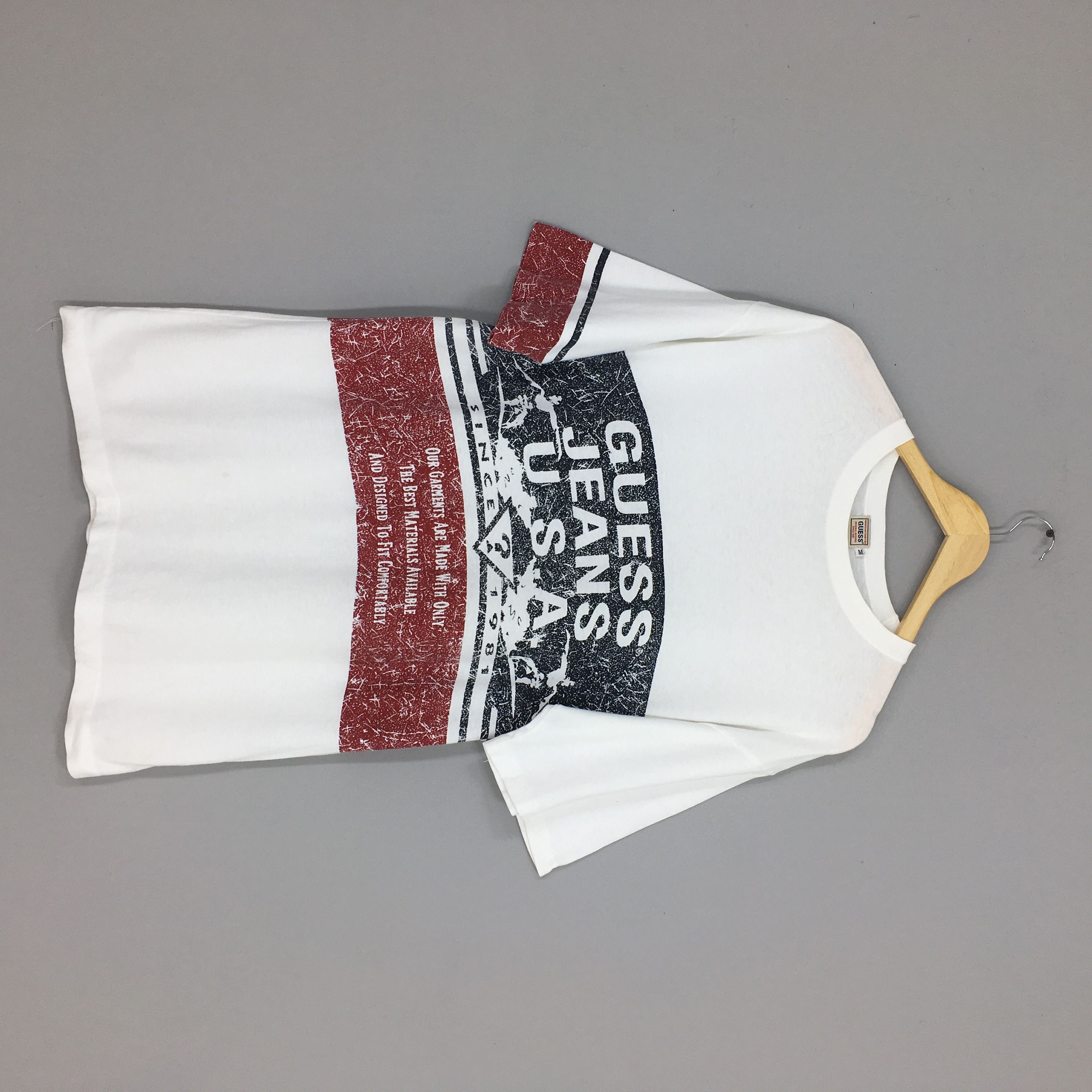 image of Guess Jeans Usa Tshirt Medium 1990S Guess White, Men's