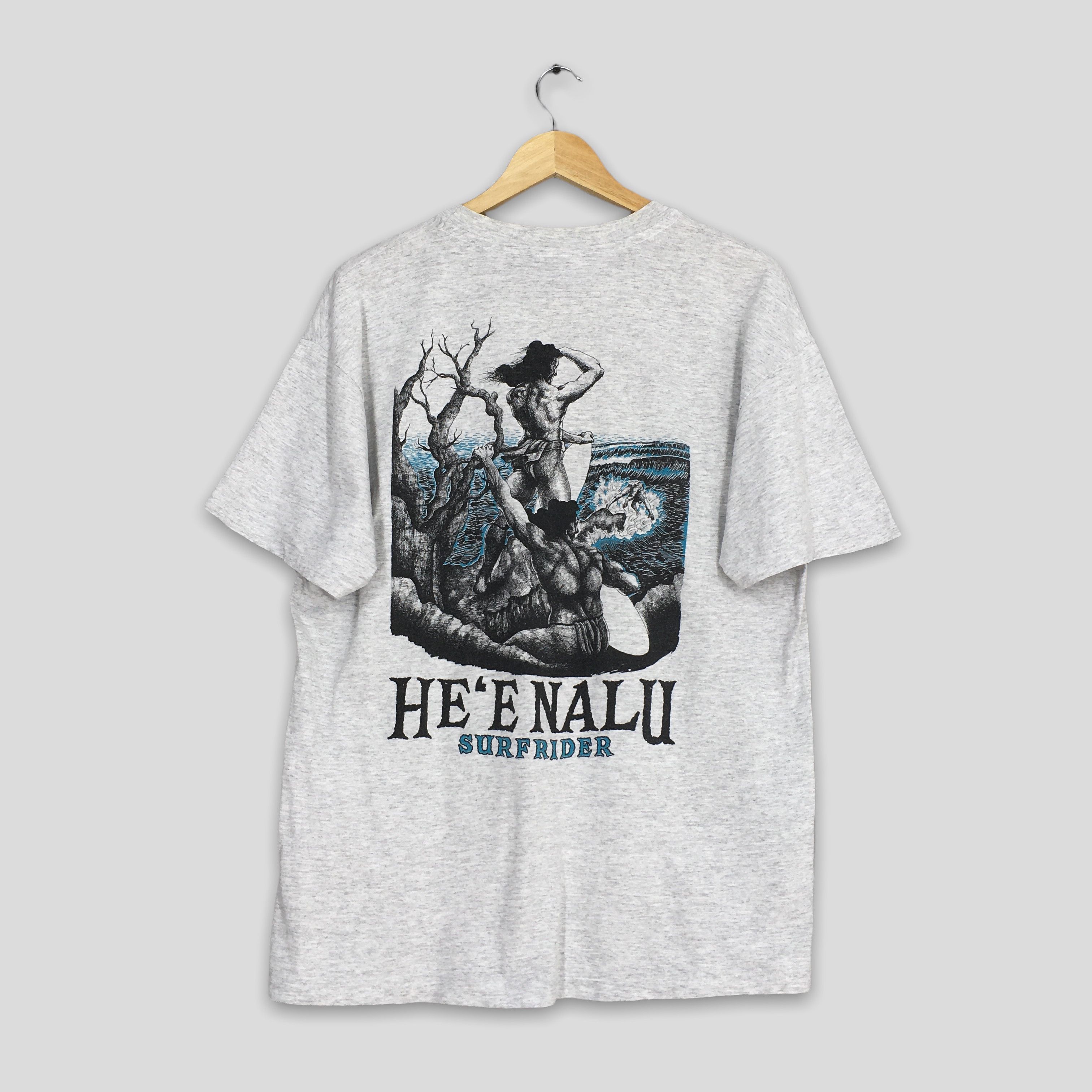 Hanes × Vintage Vintage 90's He'enalu Surfrider Surf T shirt Large Size US L / EU 52-54 / 3 - 1 Thumbnail