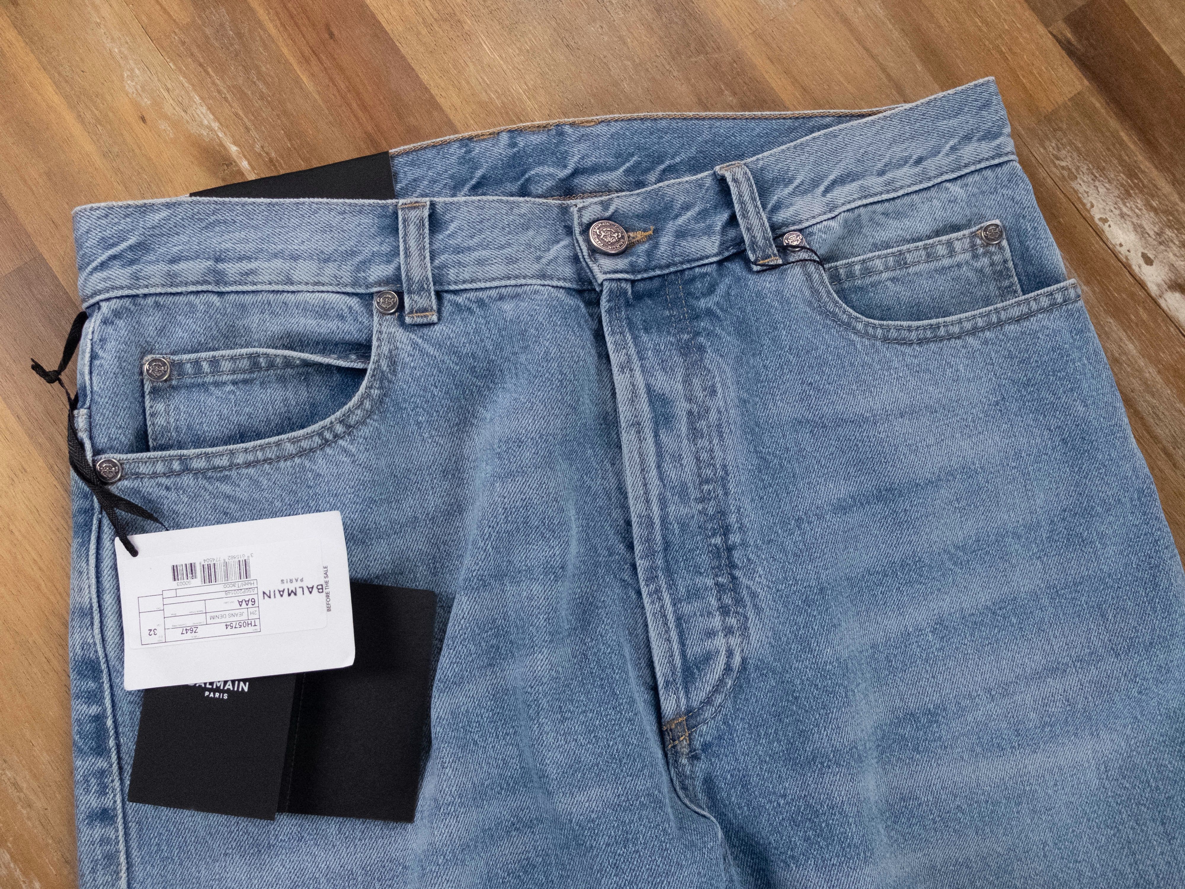 Balmain $775 BALMAIN Paris turn up cuffs blue jeans 32 US / 48 EU Size US 32 / EU 48 - 5 Thumbnail