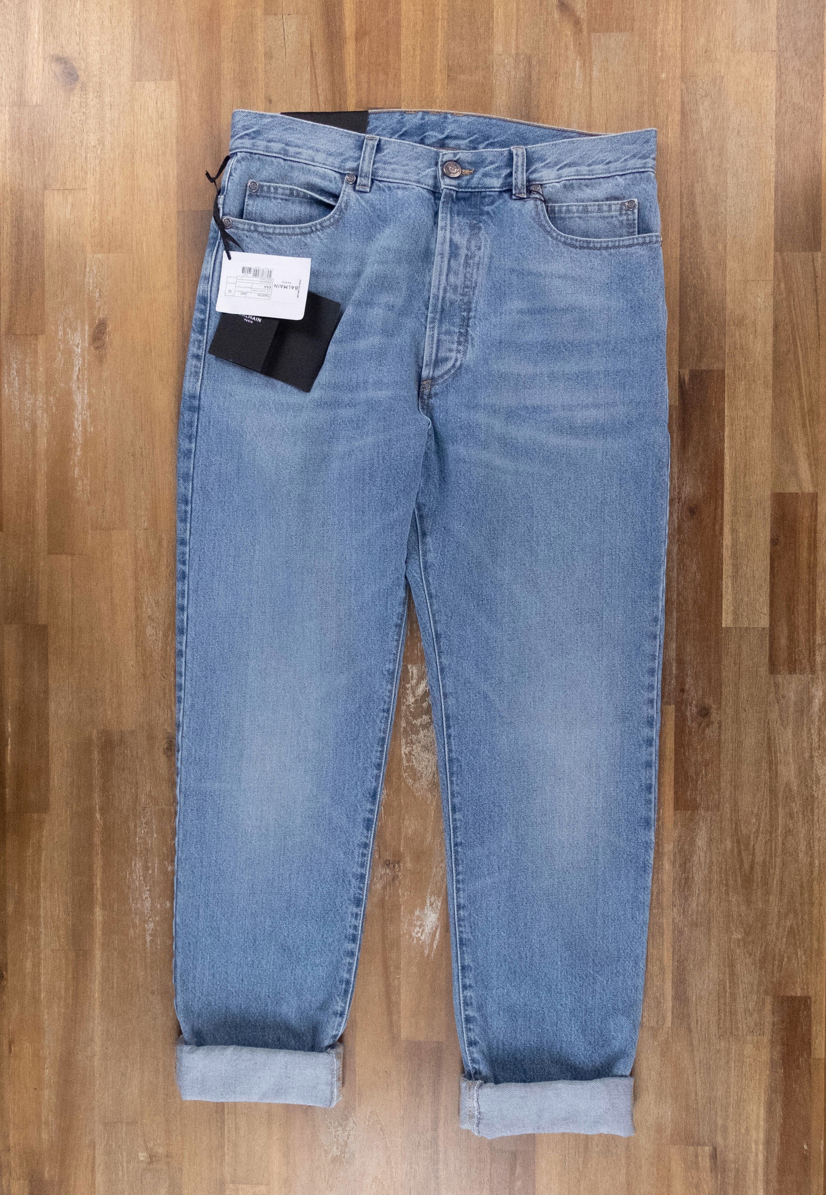 Balmain $775 BALMAIN Paris turn up cuffs blue jeans 32 US / 48 EU Size US 32 / EU 48 - 4 Thumbnail