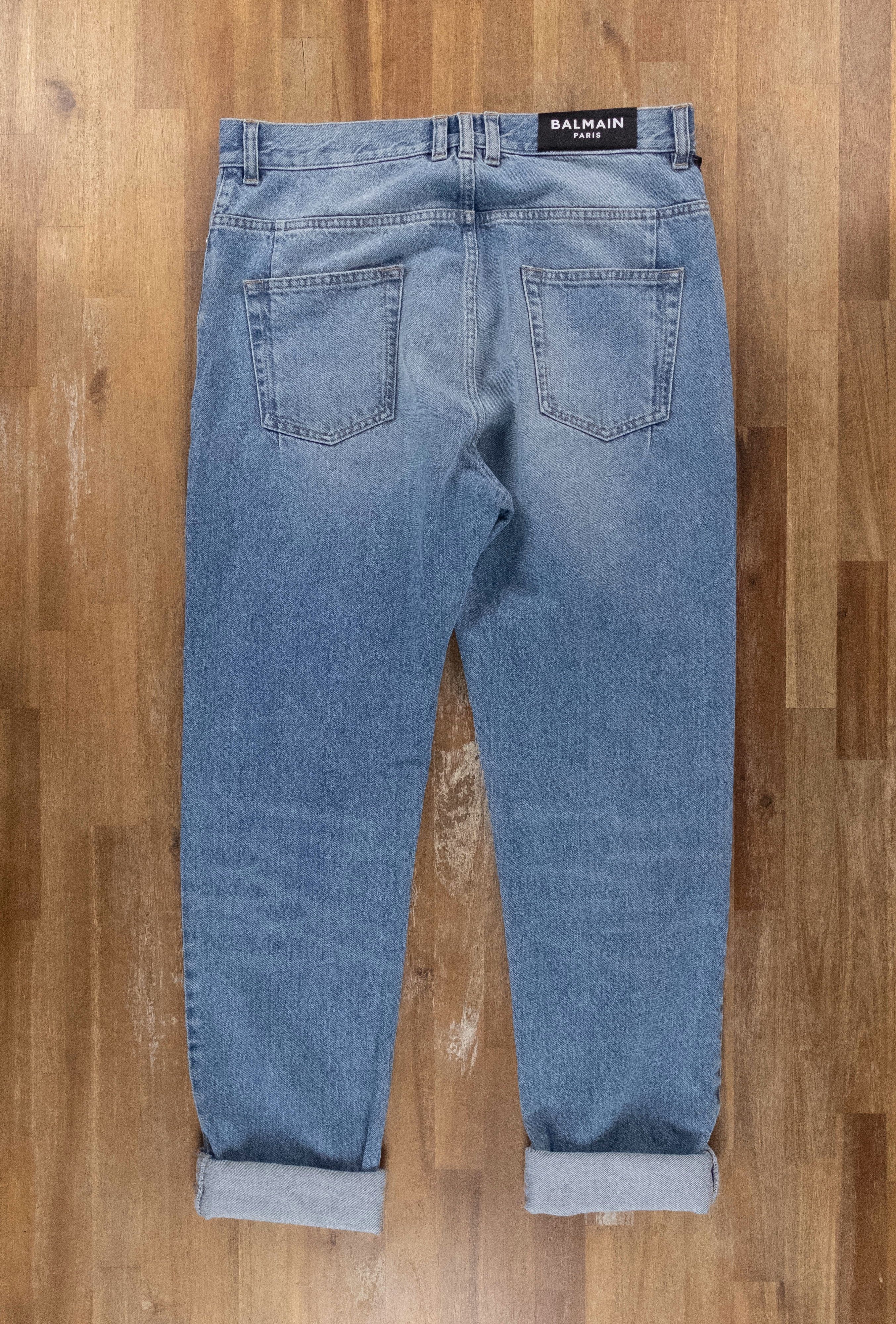 Balmain $775 BALMAIN Paris turn up cuffs blue jeans 32 US / 48 EU Size US 32 / EU 48 - 12 Thumbnail