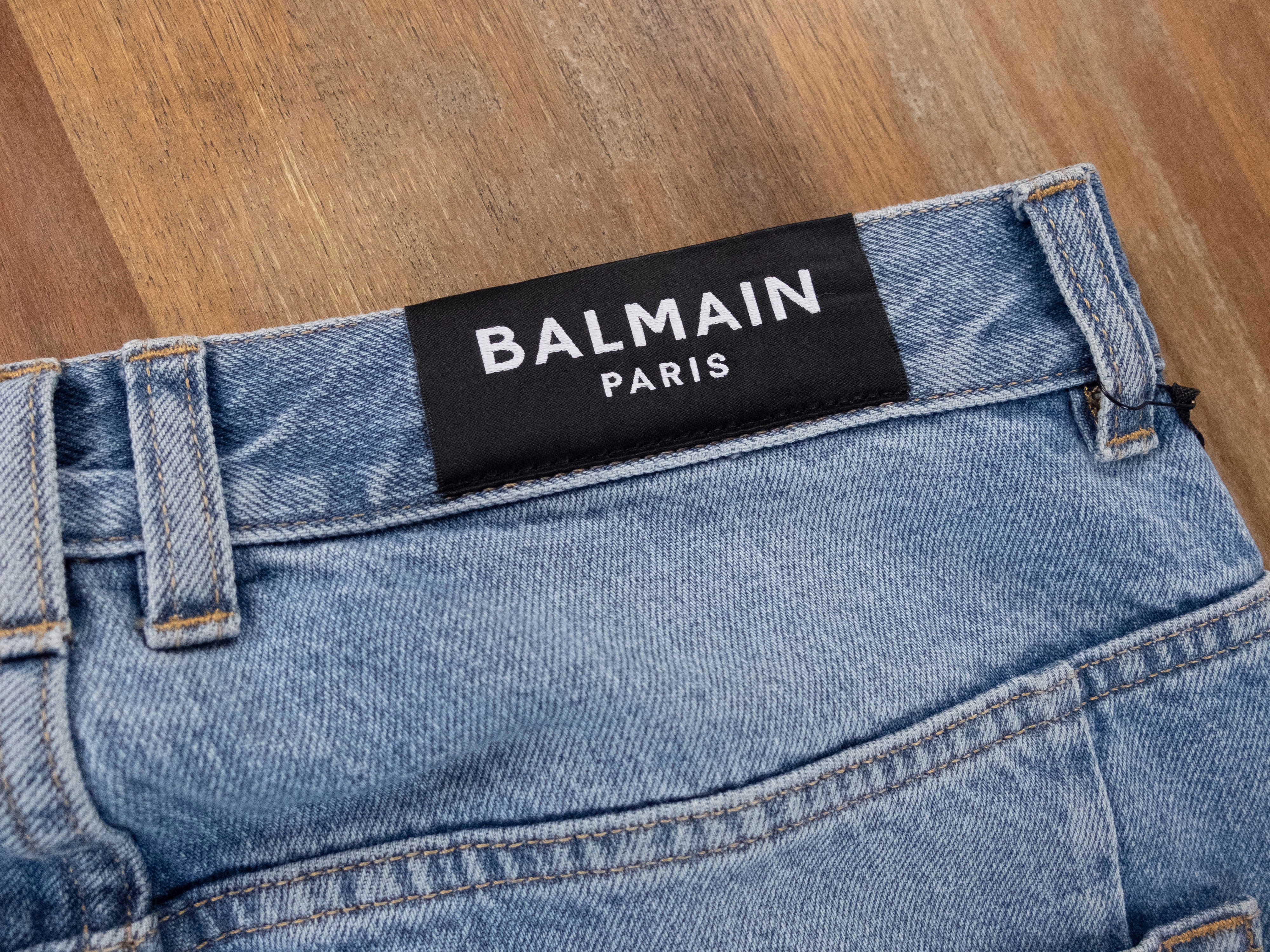 Balmain $775 BALMAIN Paris turn up cuffs blue jeans 32 US / 48 EU Size US 32 / EU 48 - 13 Thumbnail