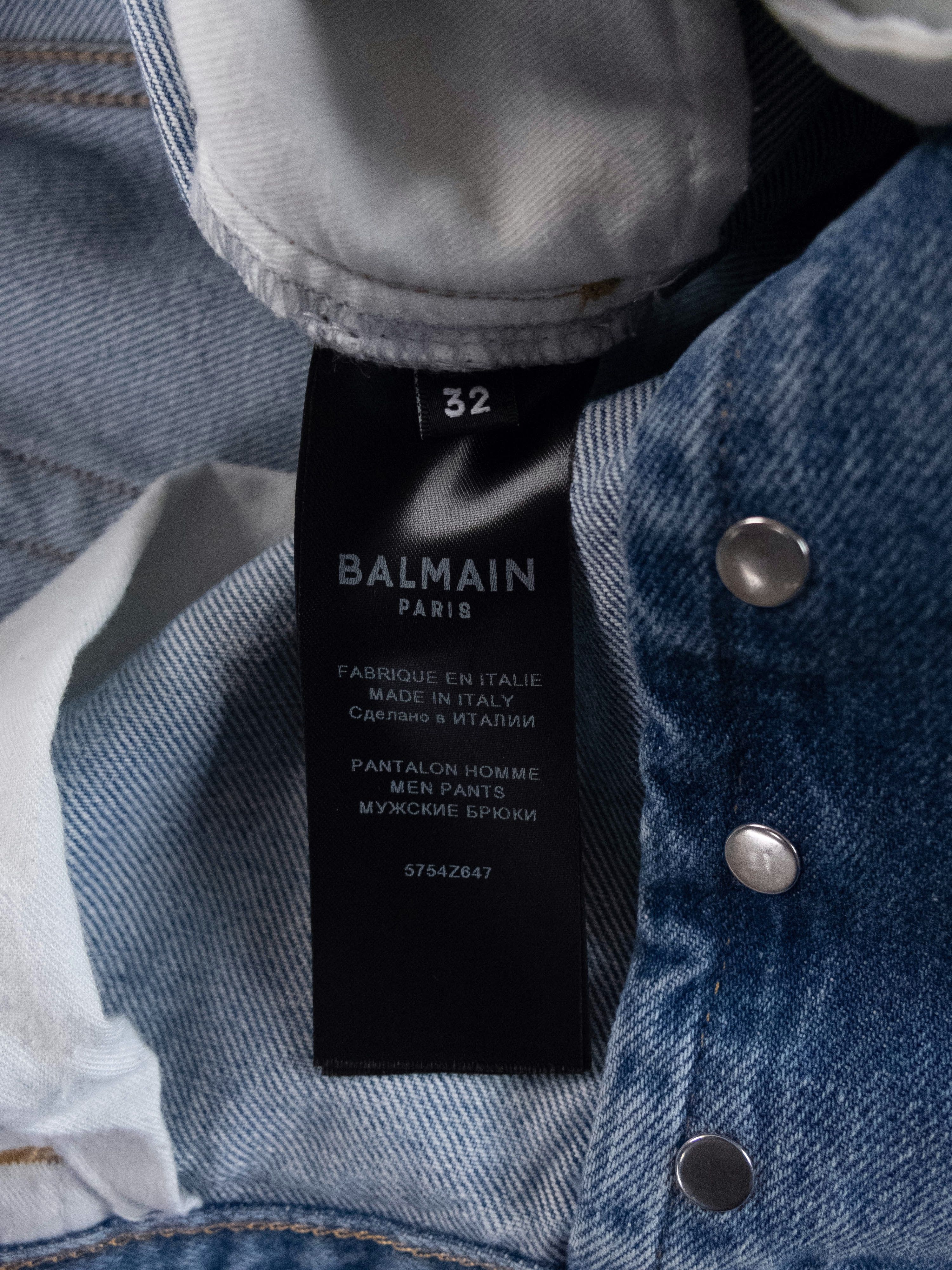 Balmain $775 BALMAIN Paris turn up cuffs blue jeans 32 US / 48 EU Size US 32 / EU 48 - 10 Thumbnail